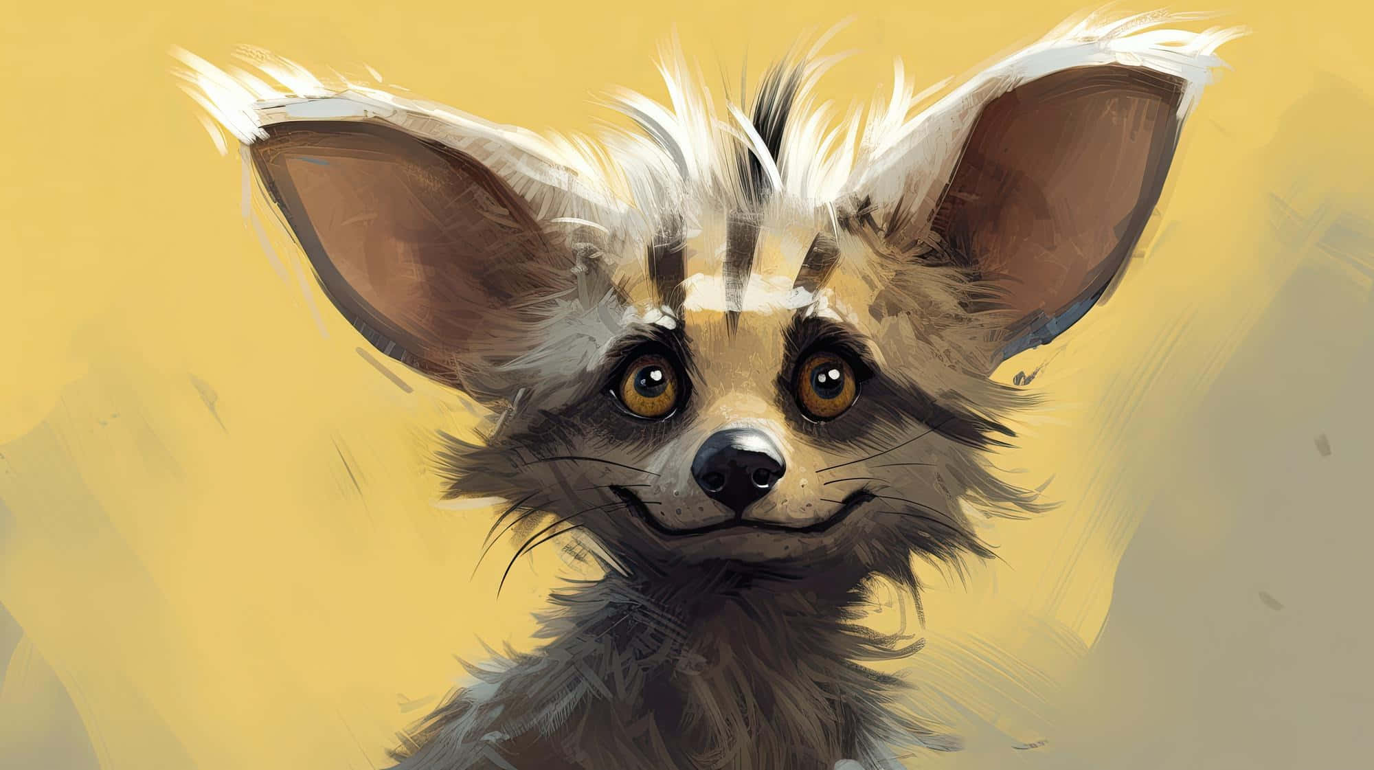 Aardwolf, fennec fox, large ears, Full HD Desktop Wallpaper