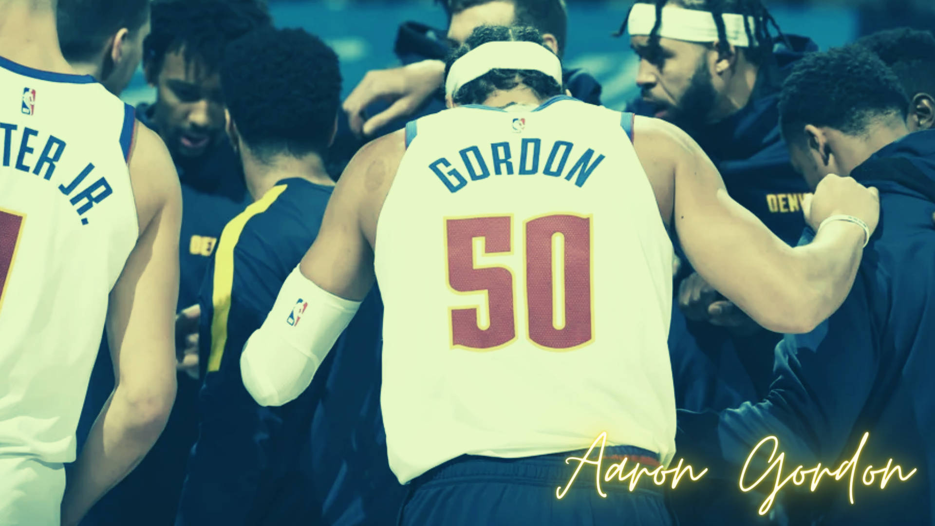 Aaron Gordon, GORDON 50, white and blue jerseys, Full HD Desktop Wallpaper