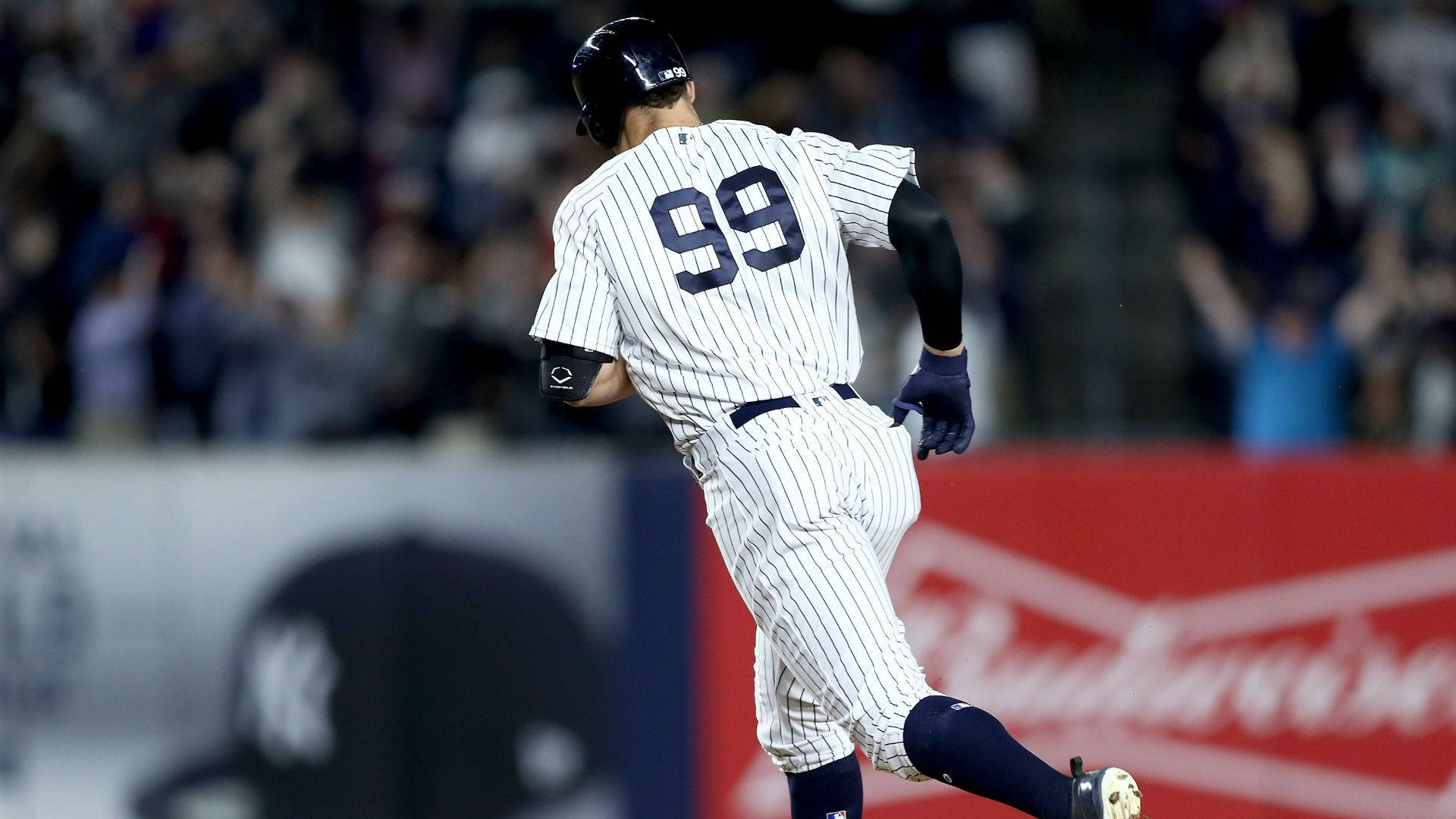 Aaron Judge, jersey 99, pinstripe uniform, Full HD Desktop Wallpaper