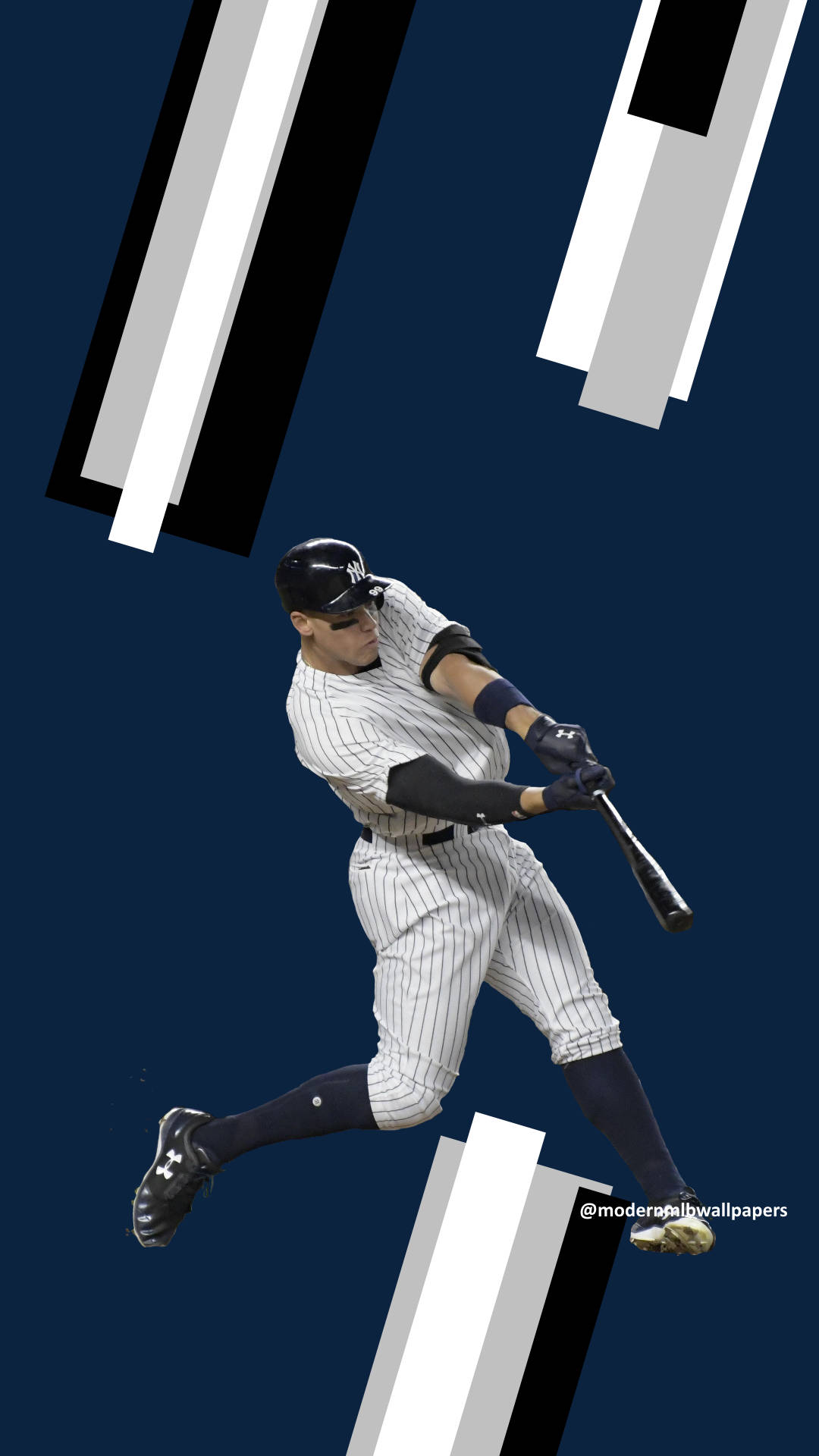 Aaron Judge, pinstripe uniform, navy blue background, Full HD Phone Wallpaper