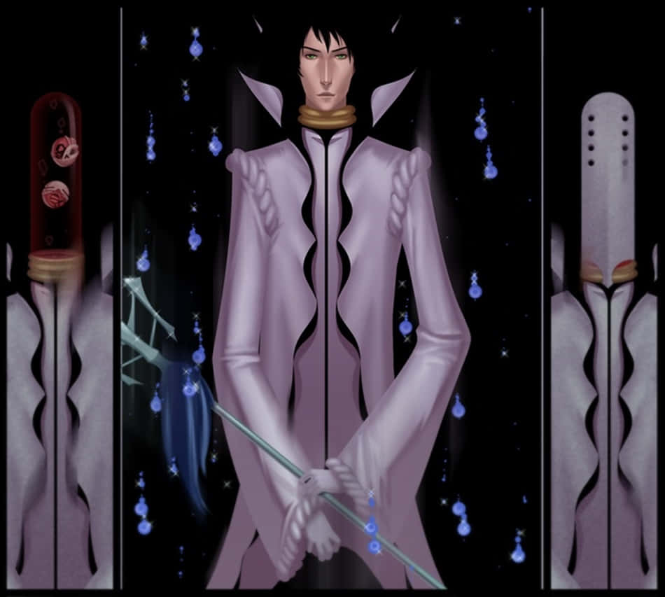 Aaroniero Arruruerie, lavender coat, glowing staff, SD Desktop Wallpaper