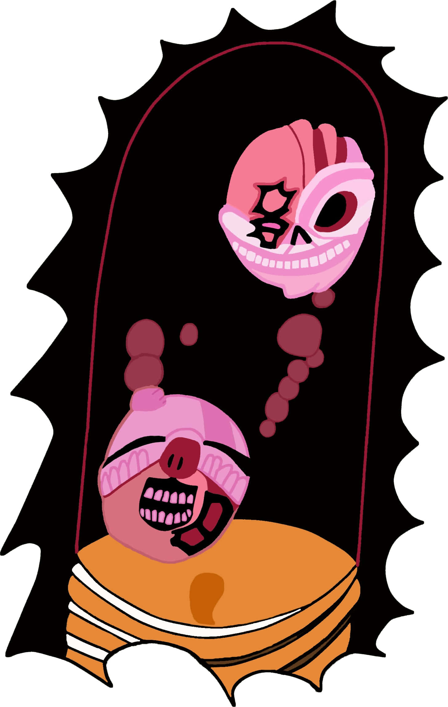 Aaroniero Arruruerie, pink skull, star eye, Full HD Phone Wallpaper