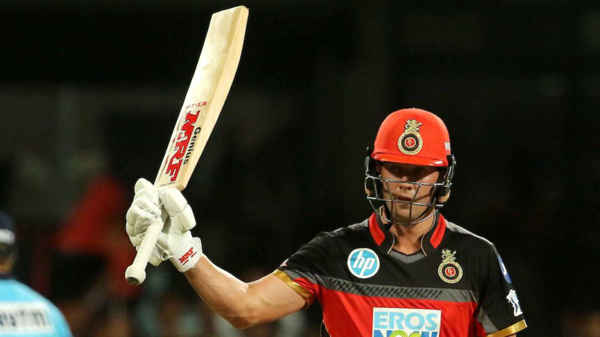 AB De Villiers, RCB, red helmet, Full HD Desktop Wallpaper