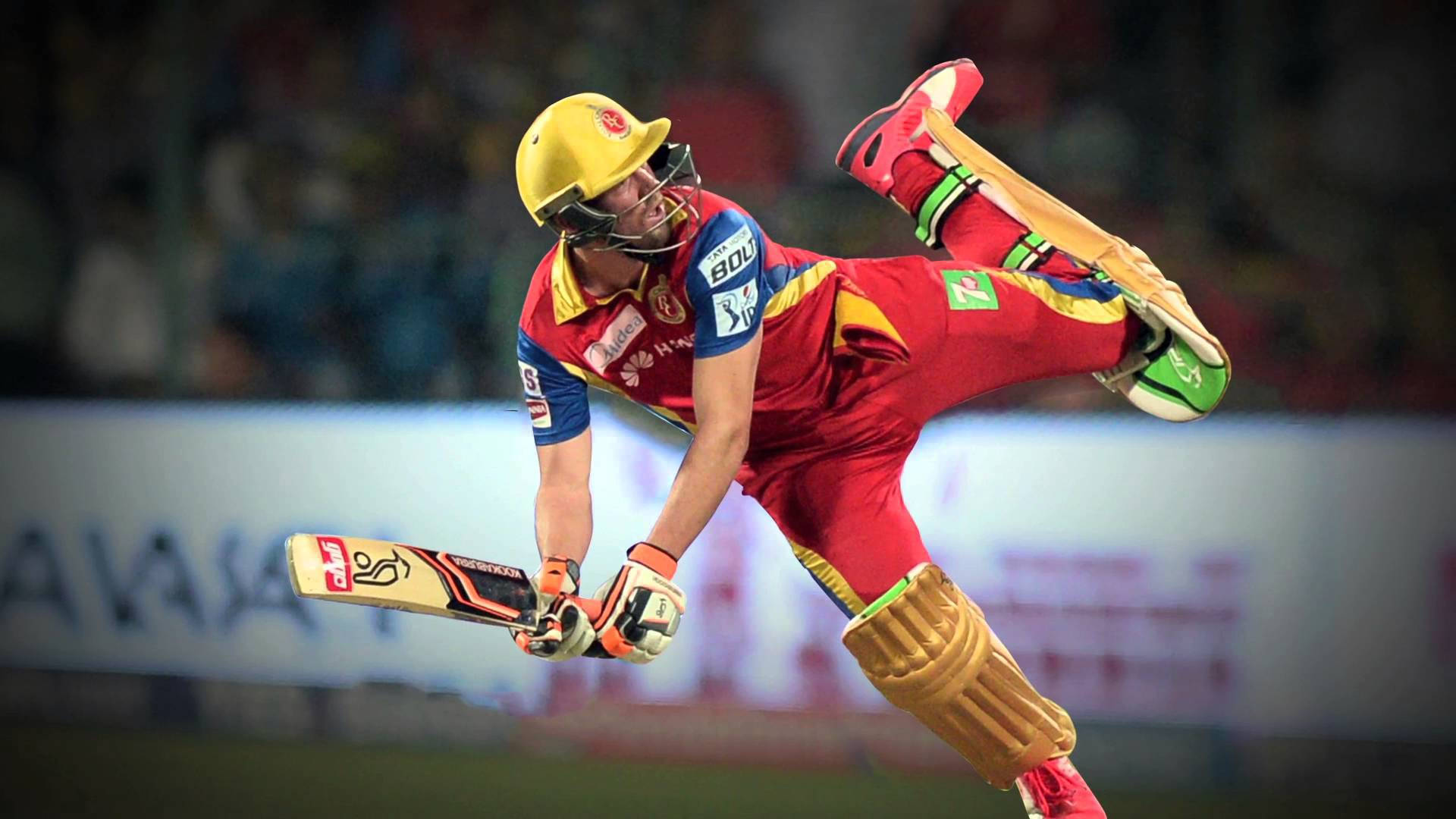 Ab De Villiers, RCB, red uniform, Full HD Desktop Wallpaper