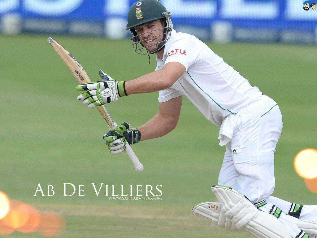 Ab De Villiers, white uniform, green helmet, SD Desktop Wallpaper