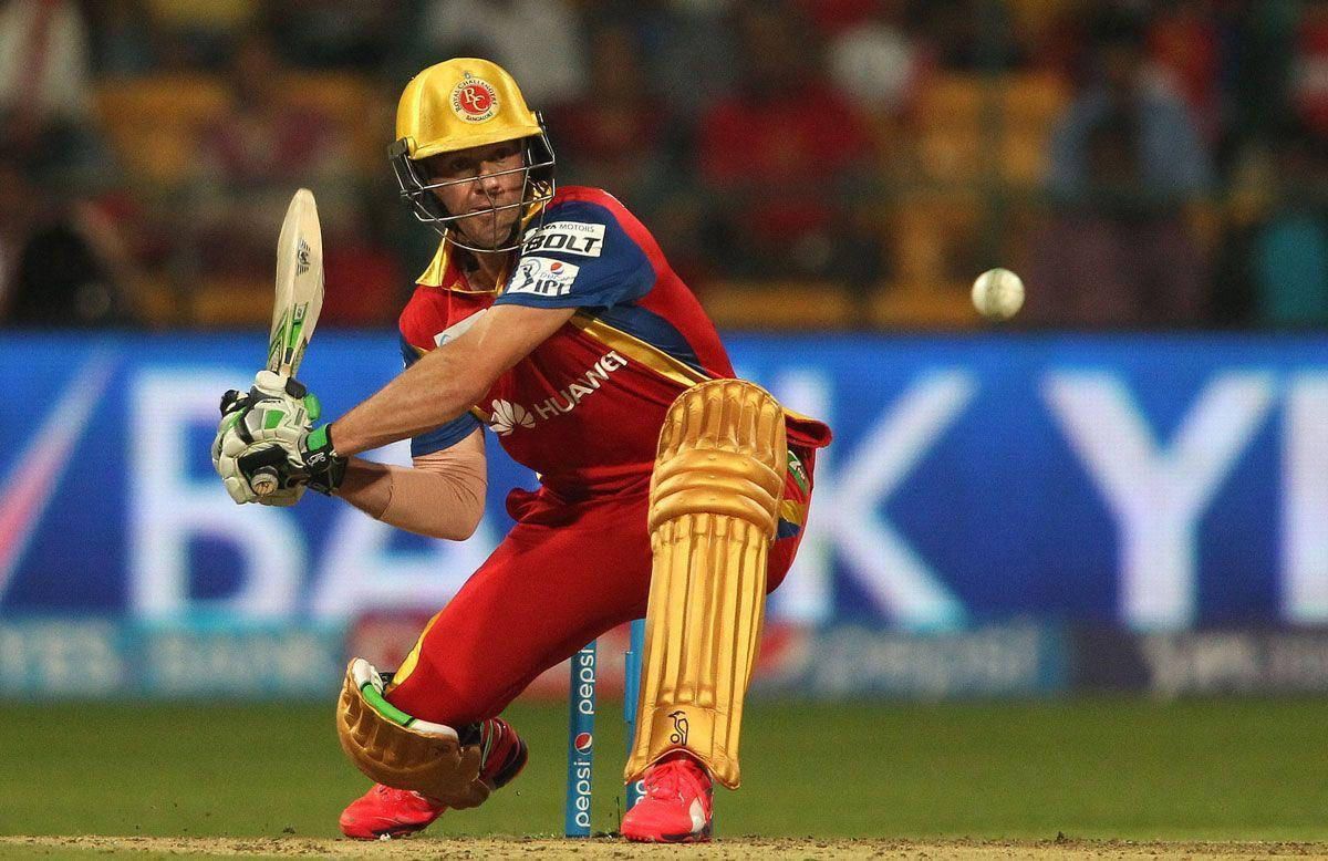 Ab De Villiers, red and gold gear, night match, SD Desktop Wallpaper