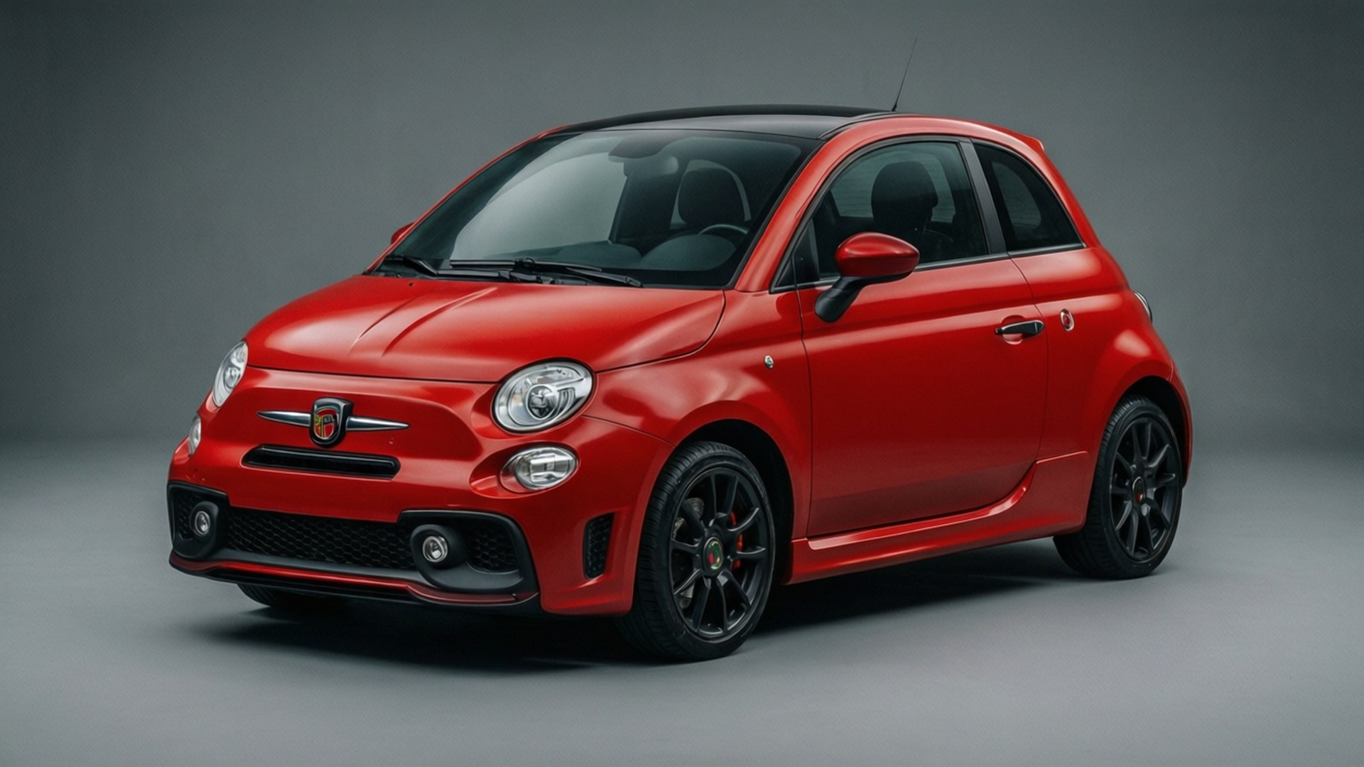 Abarth 595, red, studio product shot, Full HD Desktop Wallpaper