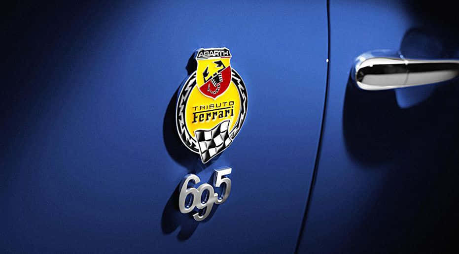 Abarth 695 Tributo Ferrari, yellow Abarth Tributo Ferrari badge, silver 695 emblem, SD Desktop Wallpaper