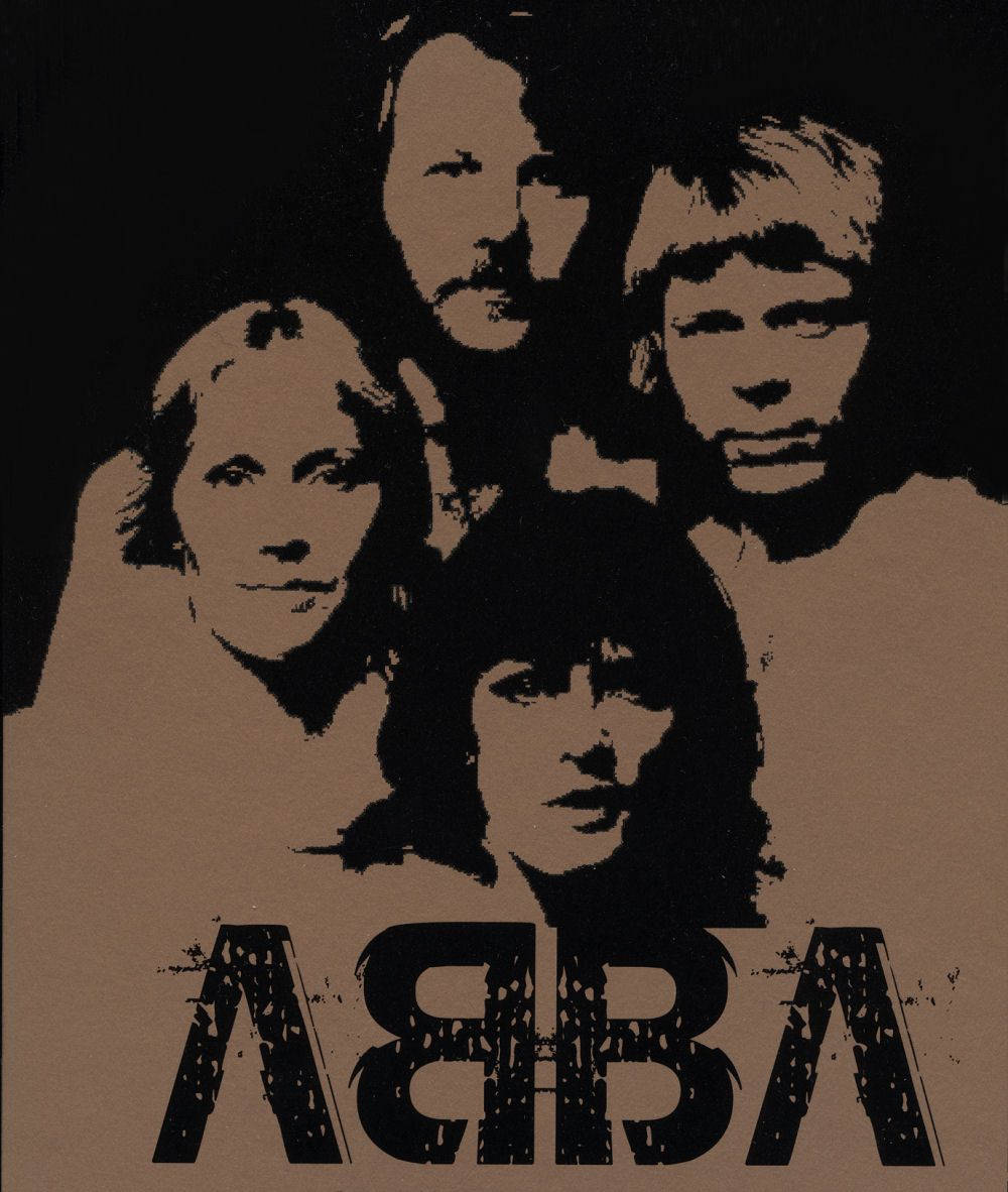 ABBA, black and tan, stylized faces, SD Phone Wallpaper