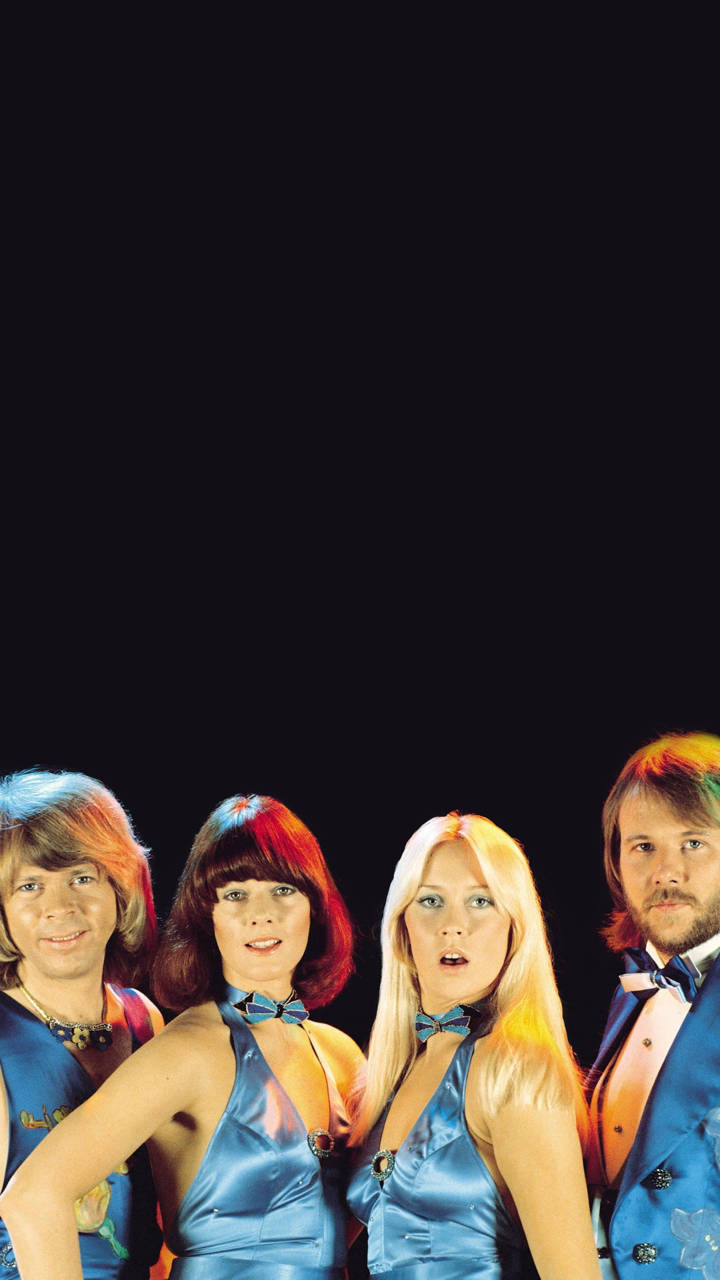 ABBA, 1970s glam rockers, shiny blue outfits, HD Phone Wallpaper