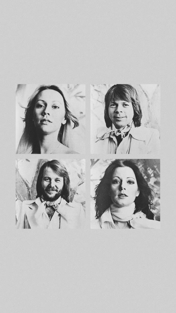 ABBA, vintage black and white portraits, 1970s musicians, HD Phone Wallpaper
