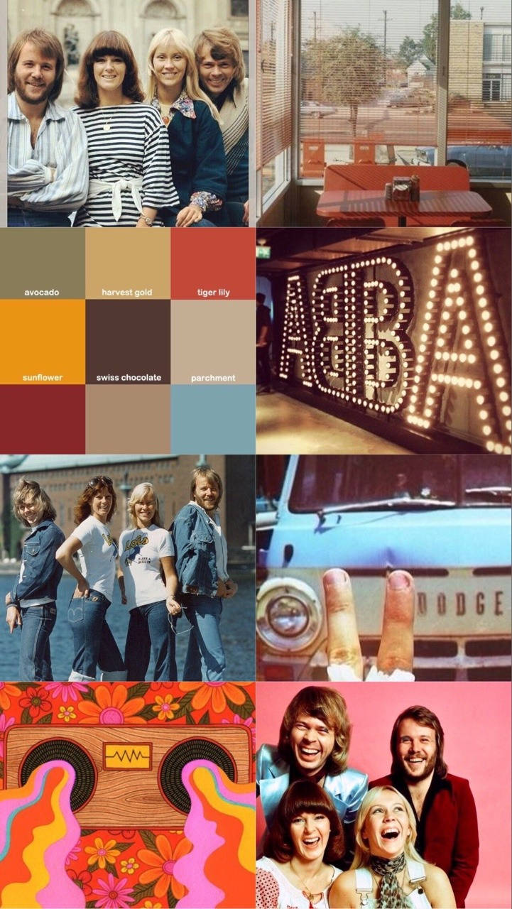ABBA, 1970s, retro color swatches, HD Phone Wallpaper