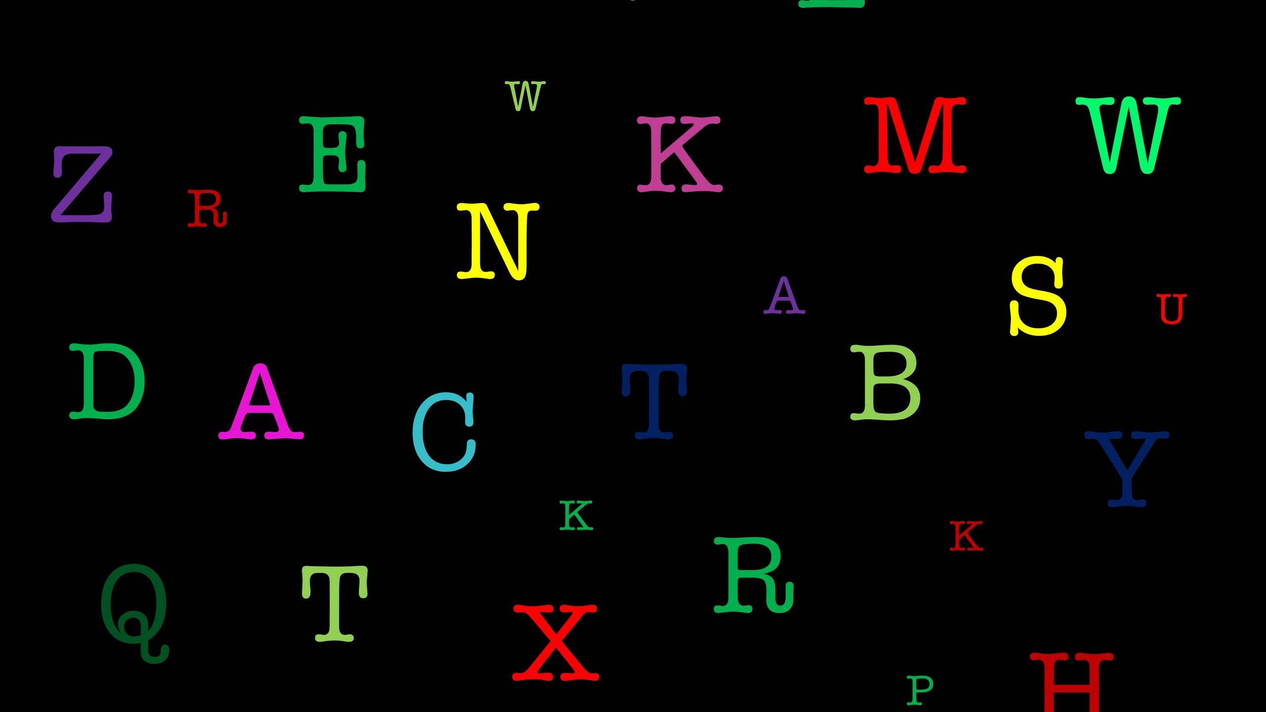 Abc, neon, multicolored, 2K Desktop Wallpaper