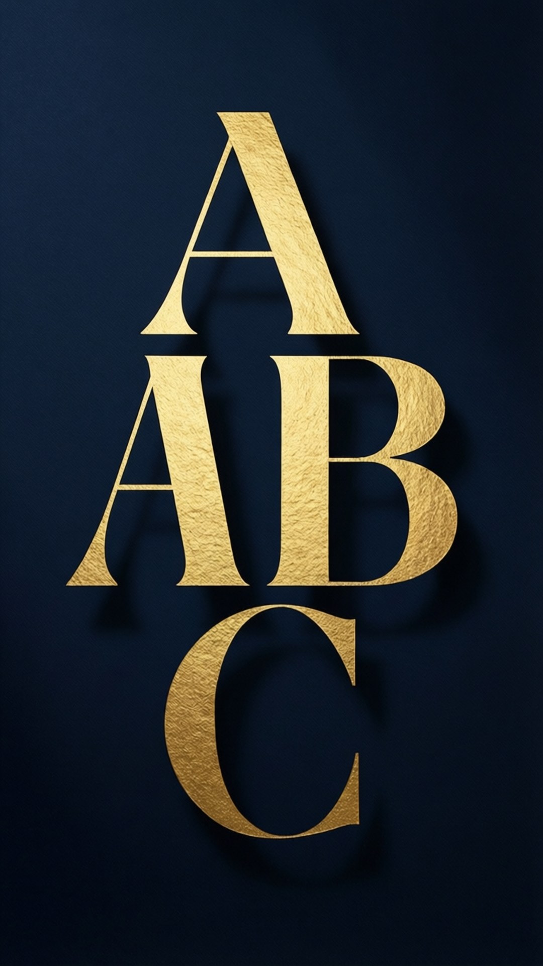 gold foil, ABC, deep navy blue, Full HD Phone Wallpaper