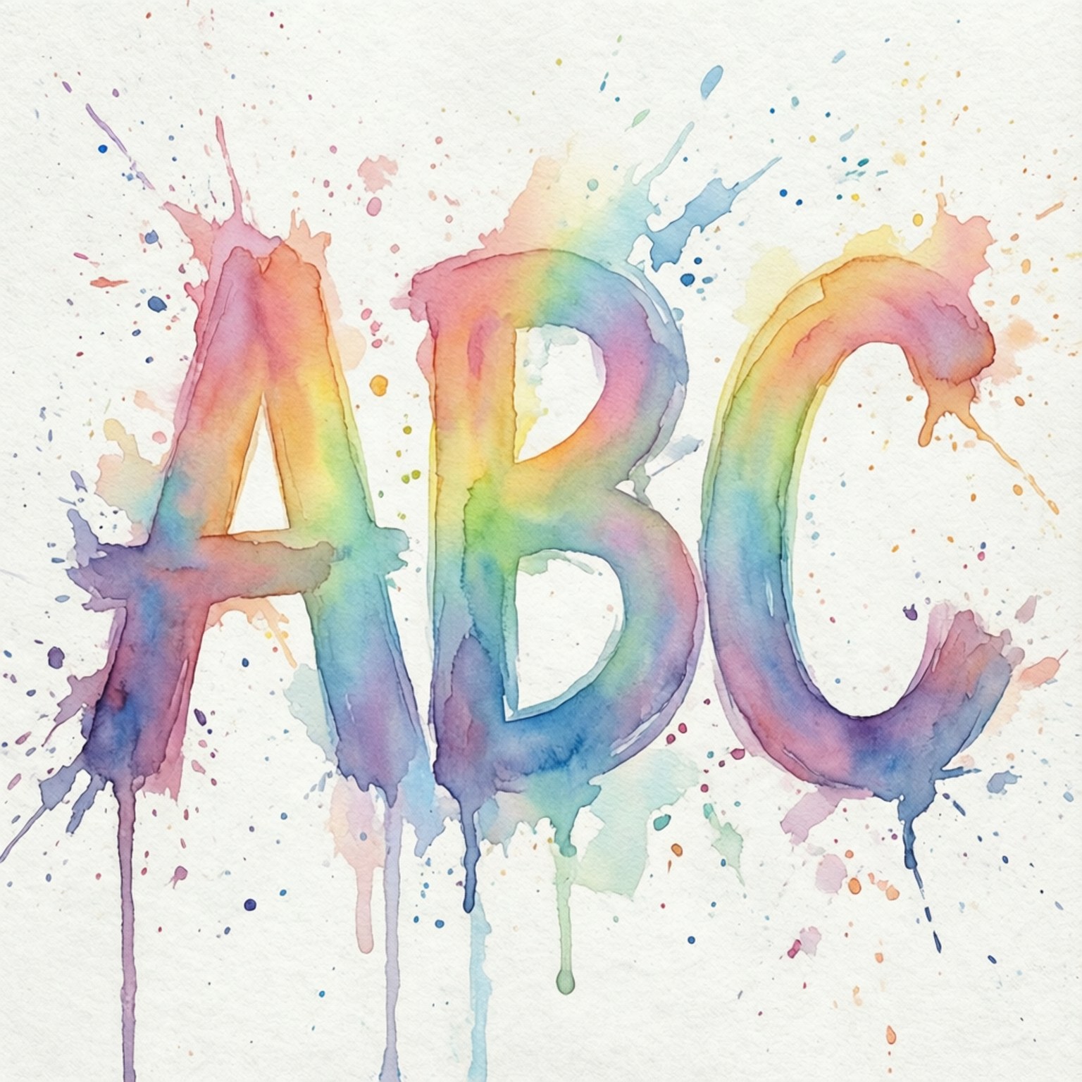 watercolor, ABC, rainbow hues, HD Desktop Wallpaper