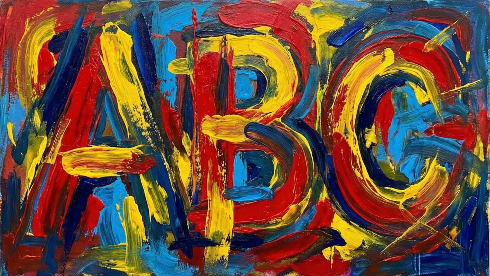 ABC, red, yellow, Full HD Desktop Wallpaper