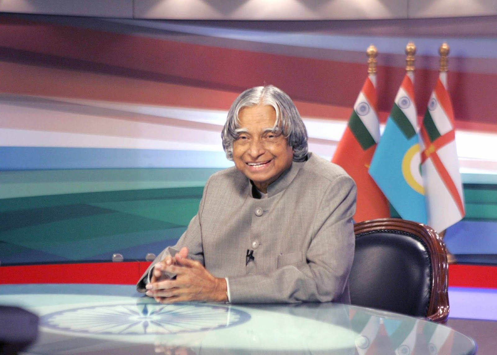 Abdul Kalam, glass table, colorful striped walls, HD Desktop Wallpaper