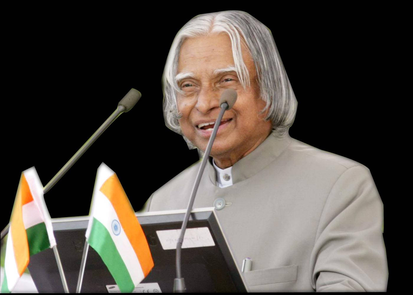 Abdul Kalam, Indian flags, black background, HD Desktop Wallpaper