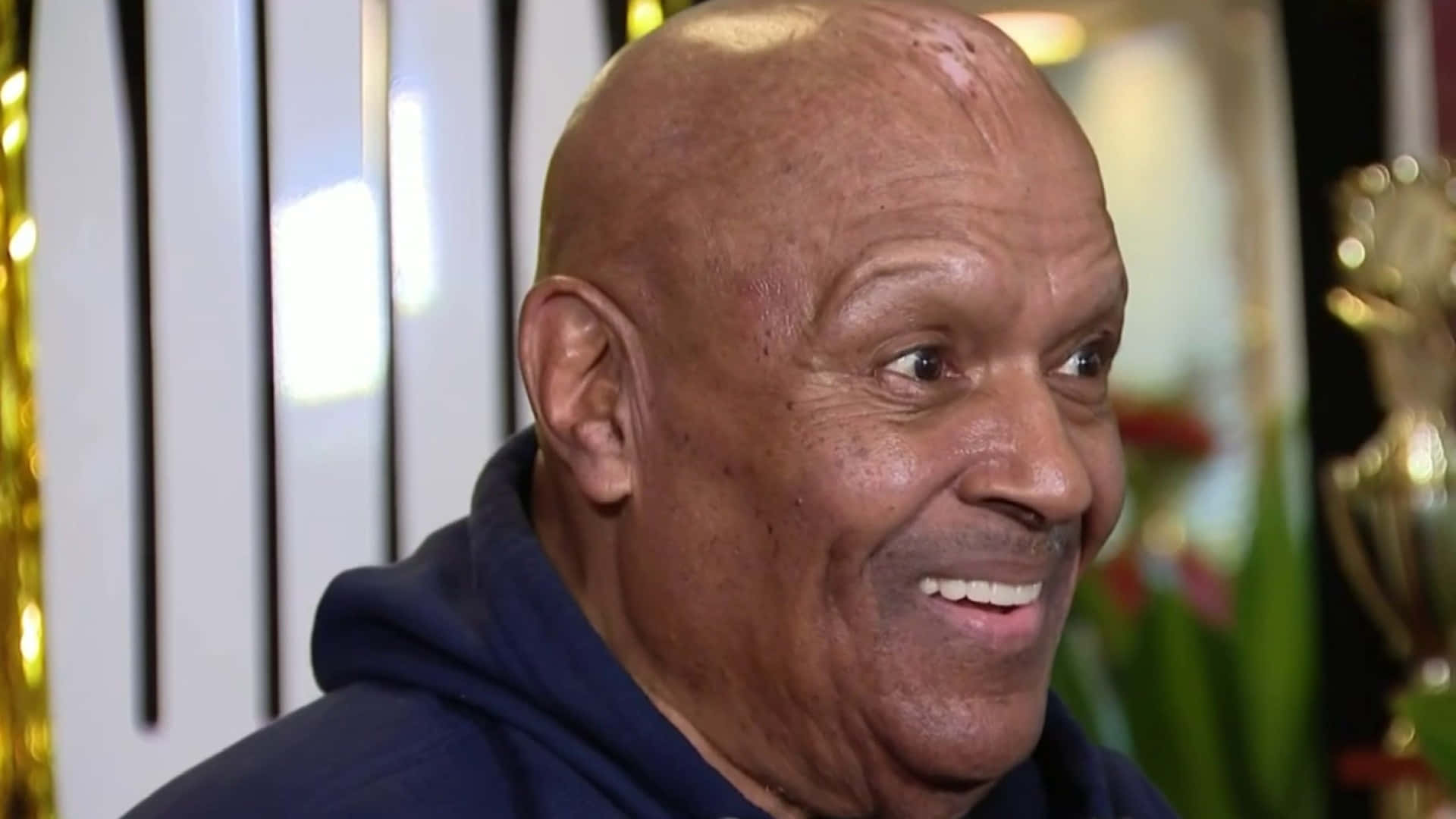 Abdullah The Butcher, navy hoodie, vertical white panels, Full HD Desktop Wallpaper