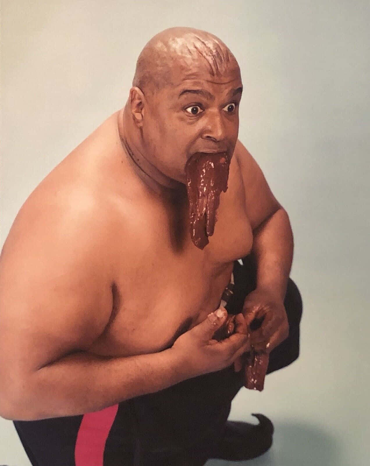 Abdullah The Butcher, black and red outfit, bald muscular man, HD Phone Wallpaper