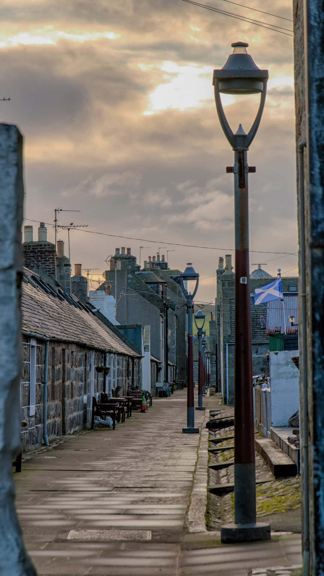 Aberdeen, street view, dusk, Full HD Phone Wallpaper