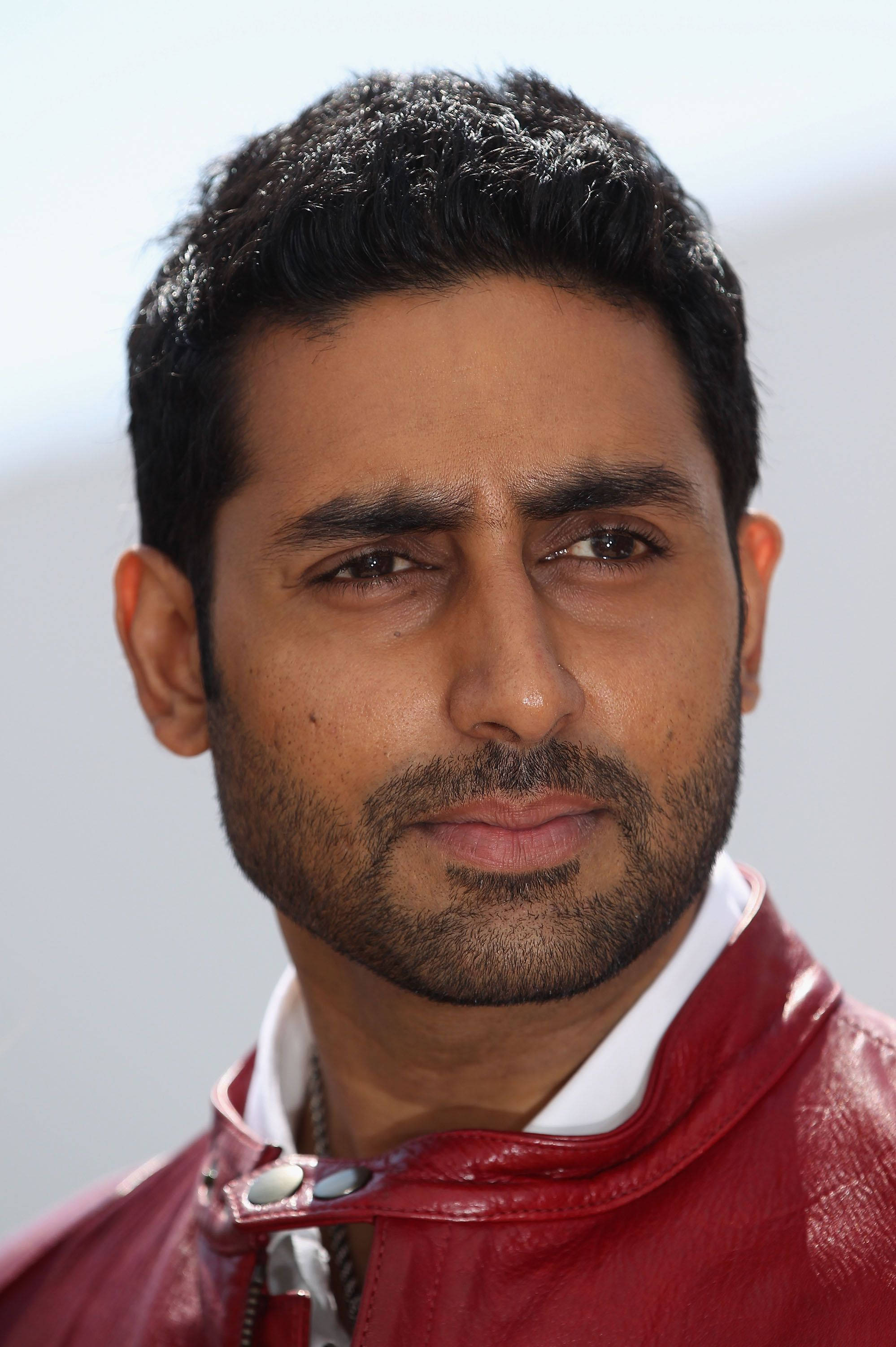 Abhishek Bachchan, red leather jacket, dark hair, 2K Phone Wallpaper