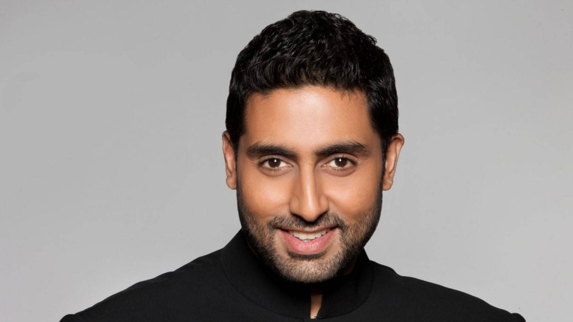 Abhishek Bachchan, black collared shirt, dark hair, Full HD Desktop Wallpaper