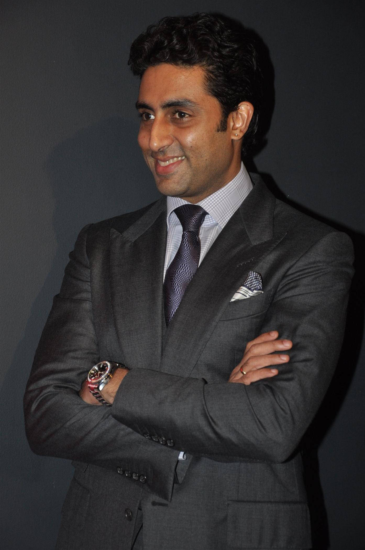 Abhishek Bachchan, formal attire, gray suit, Full HD Phone Wallpaper