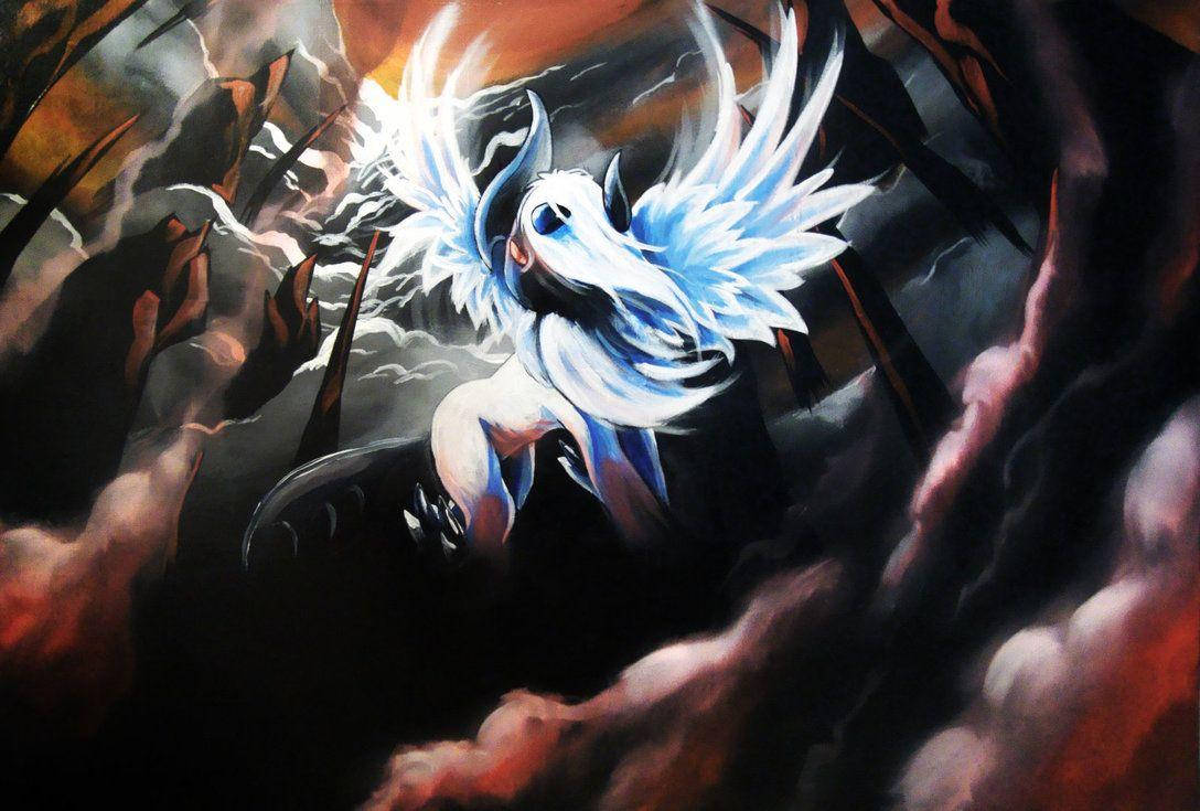 Absol, wings, luminous white, SD Desktop Wallpaper