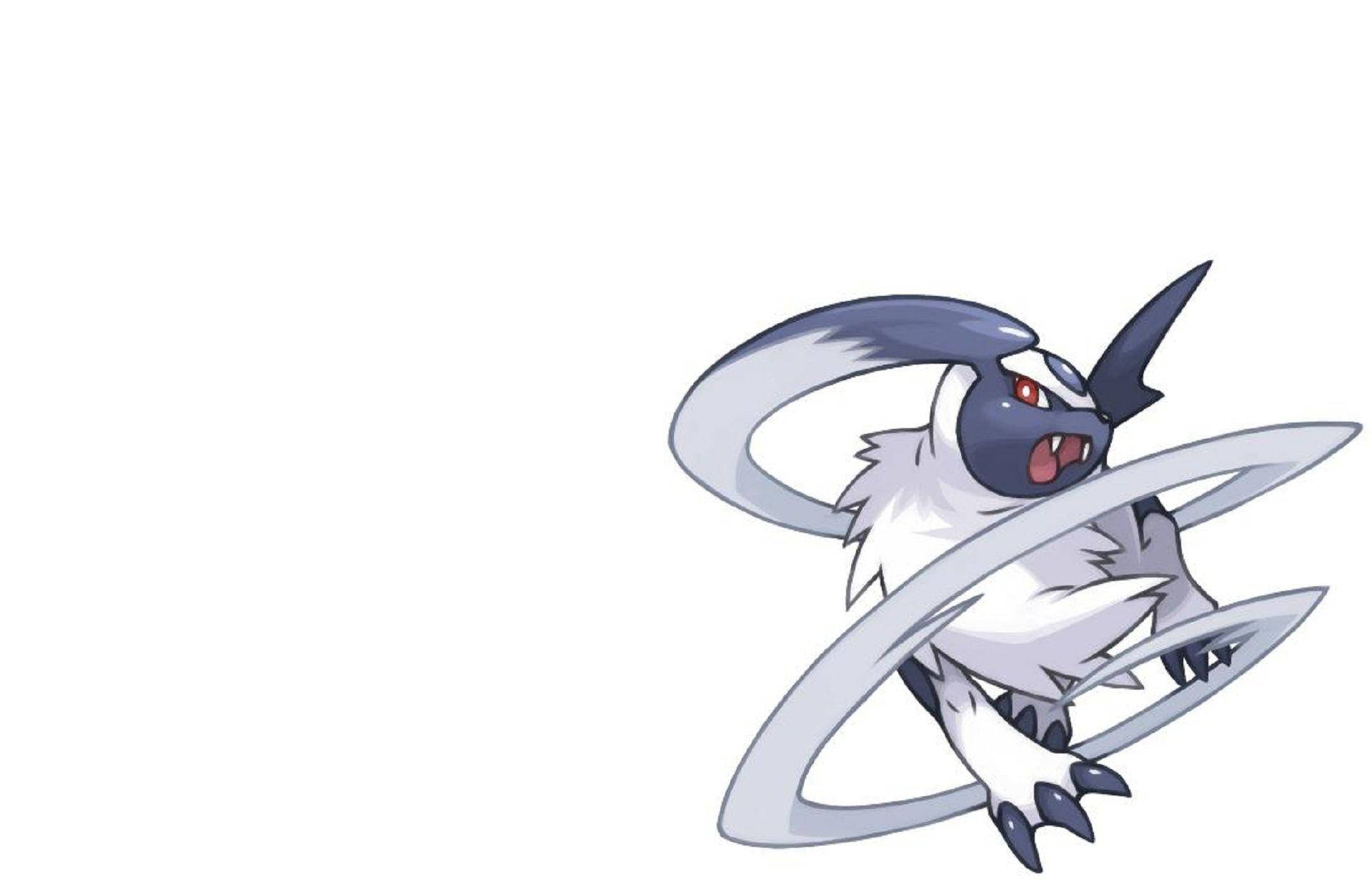 Absol, white fur, dark blue markings, Full HD Desktop Wallpaper