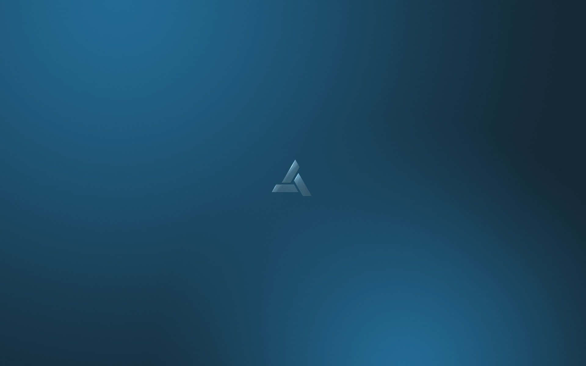 Abstergo, metallic triangle logo, gradient blue background, Full HD Desktop Wallpaper