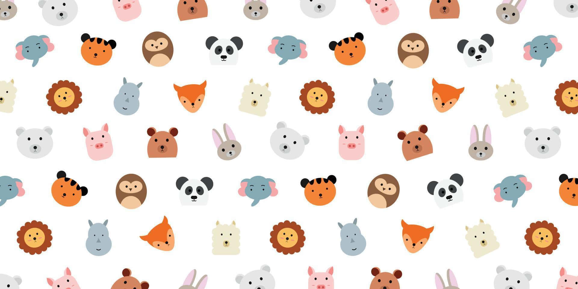 abstract animal pattern, colorful cartoon animal heads, pandas, Full HD Desktop Wallpaper