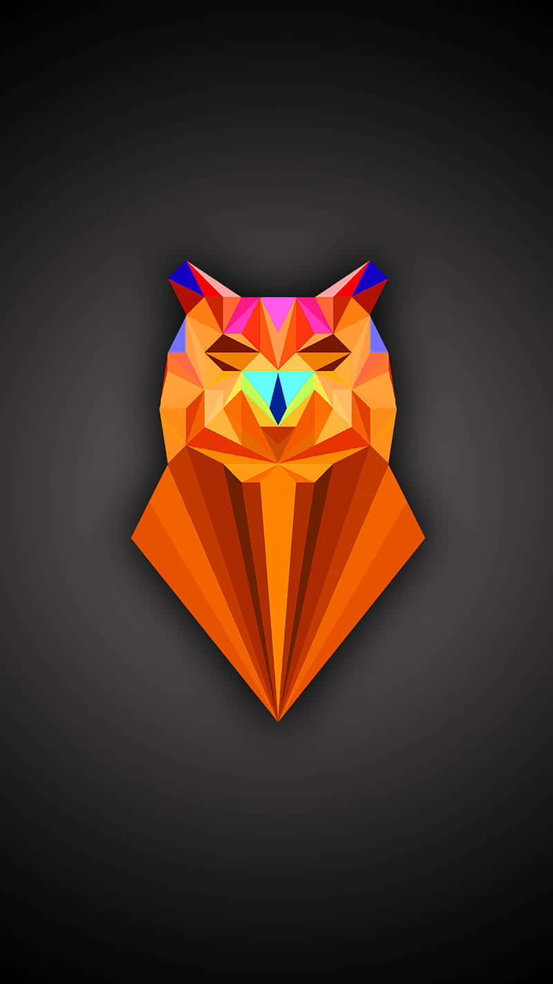 abstract geometric owl, orange, pink, HD Phone Wallpaper