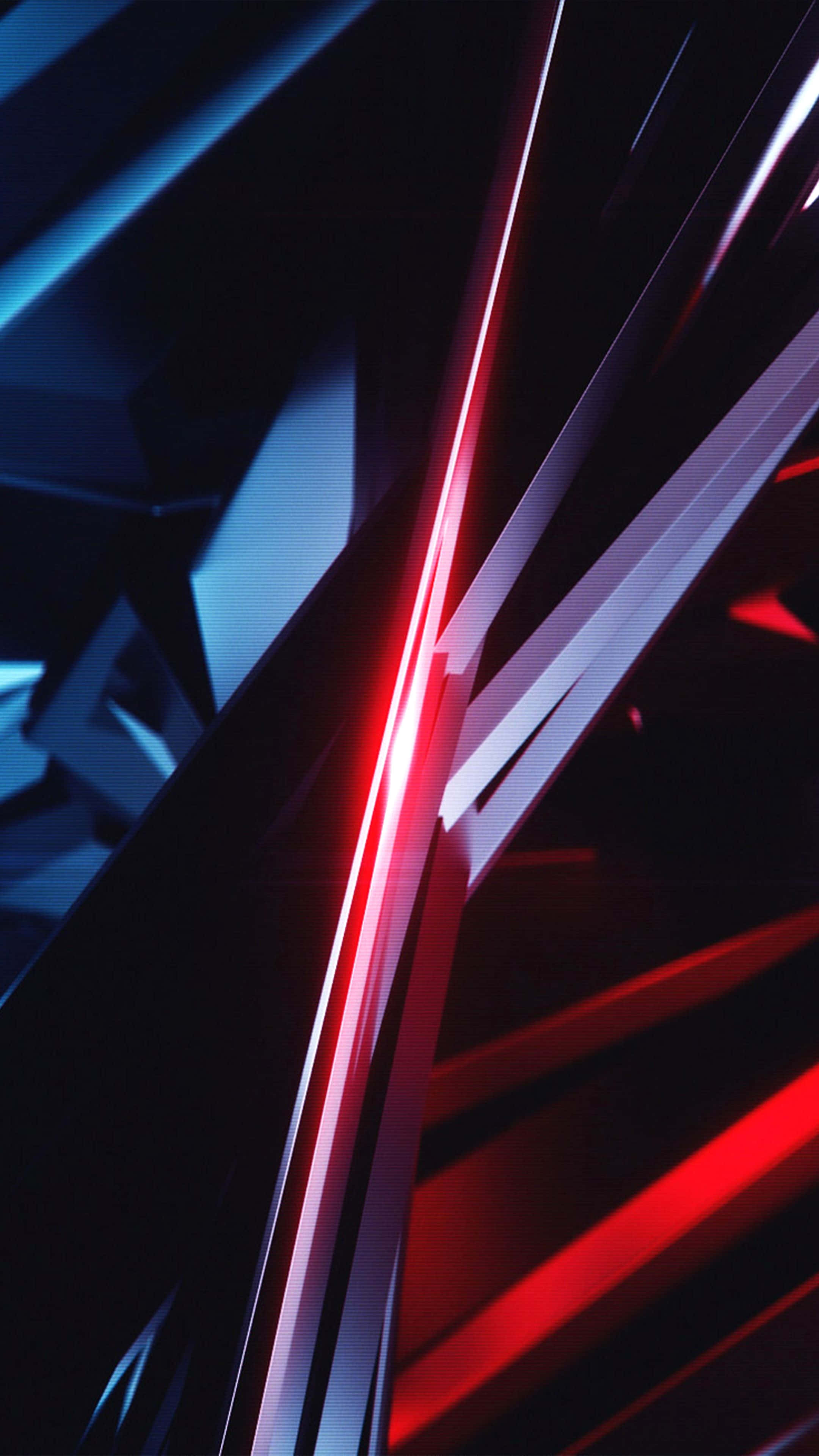 Vibrant red, blue neon streaks, dark abstract digital landscape, 4K Phone Wallpaper