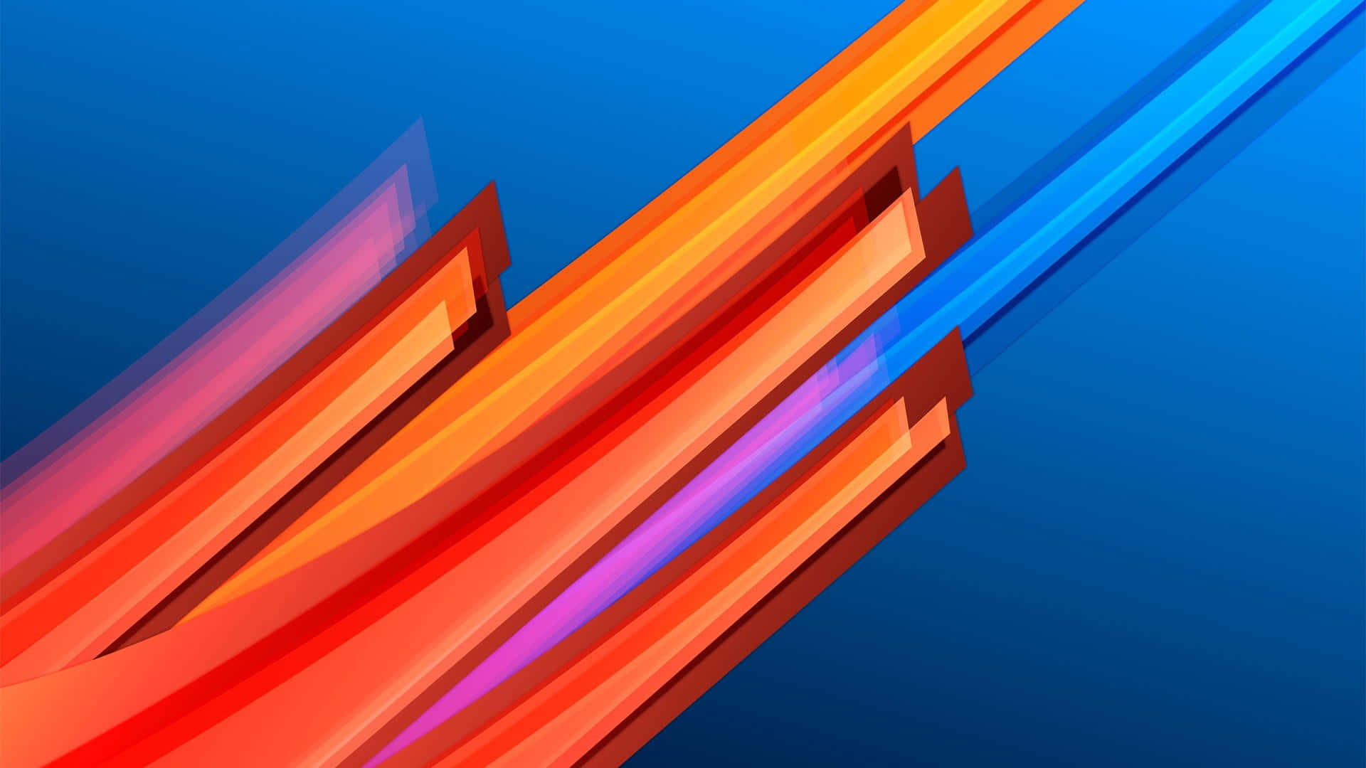 minimalist abstract, vibrant orange, blue geometric stripes, Full HD Desktop Wallpaper