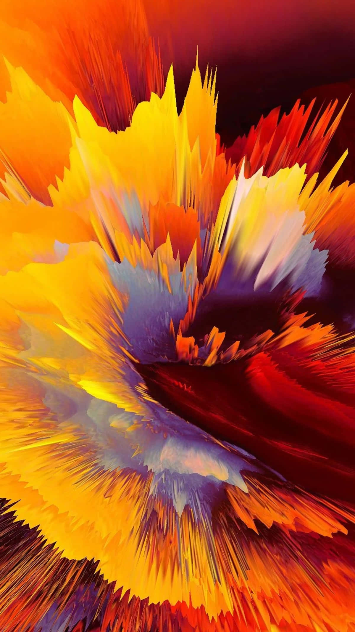 abstract explosion, fiery orange, yellow, Full HD Phone Wallpaper