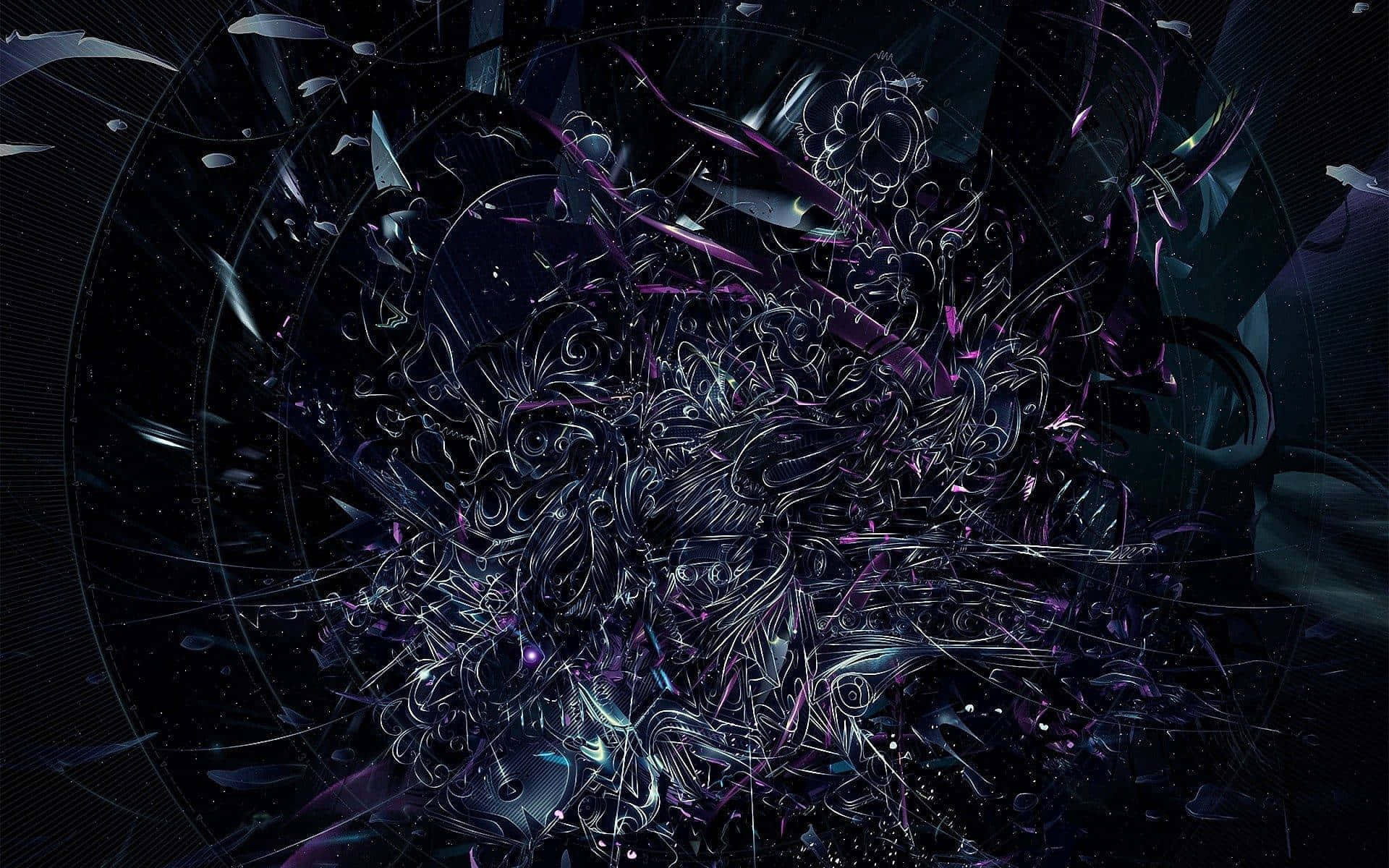 cosmic abstract entanglement, glowing purple, silver fractal patterns, Full HD Desktop Wallpaper