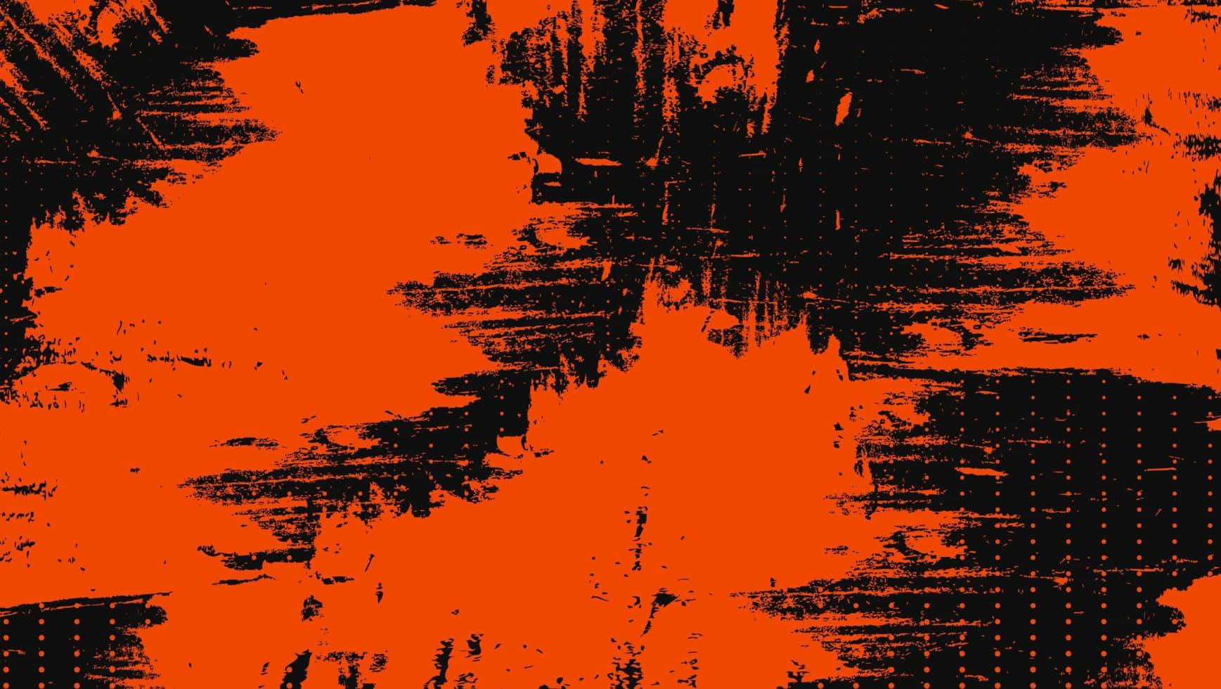 vivid orange, black, abstract art, HD Desktop Wallpaper