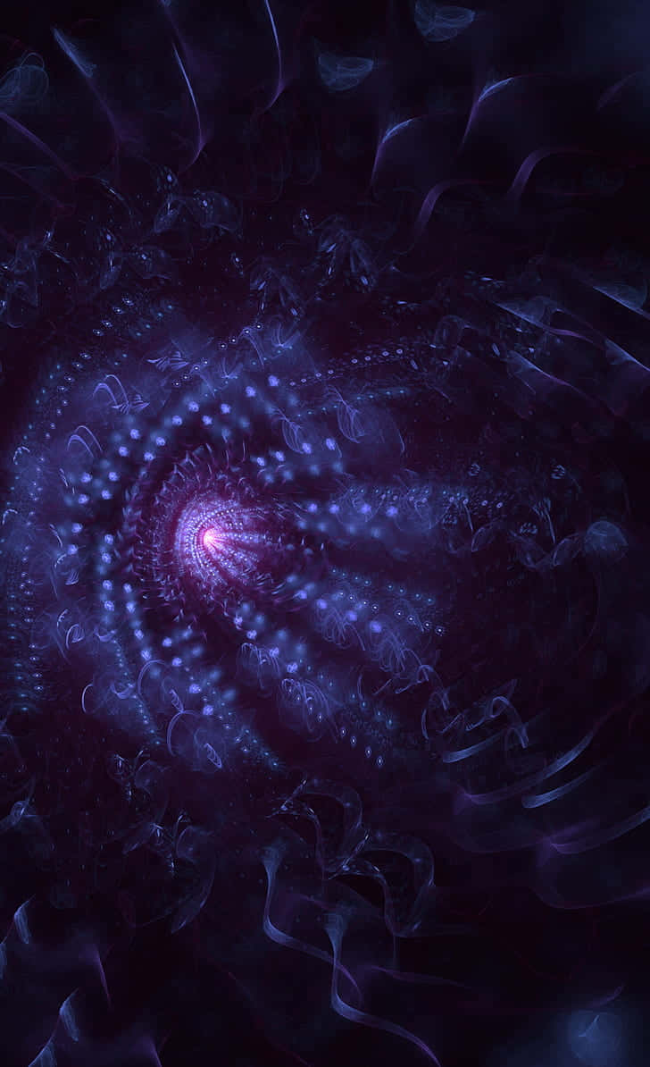 cosmic spiral abyss, glowing purple fractal patterns, radiant core, SD Phone Wallpaper