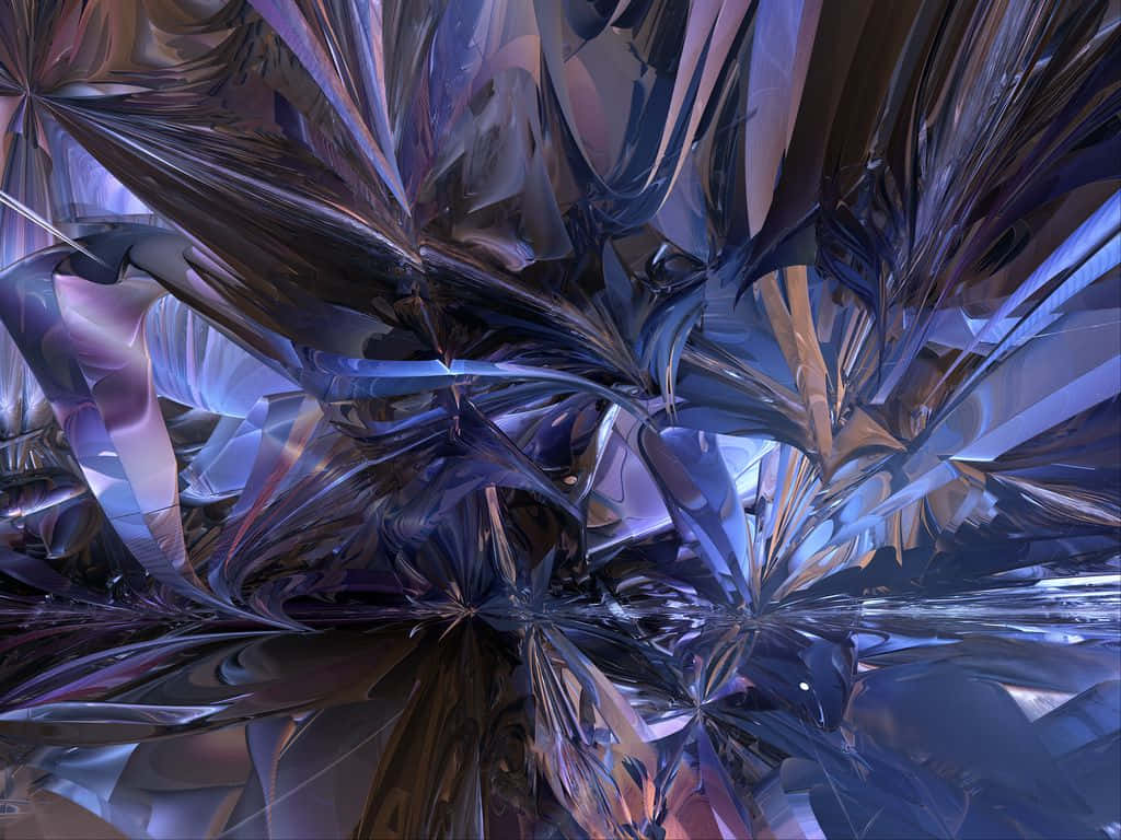 abstract crystal chaos, fractured metallic shards, deep purples, SD Desktop Wallpaper