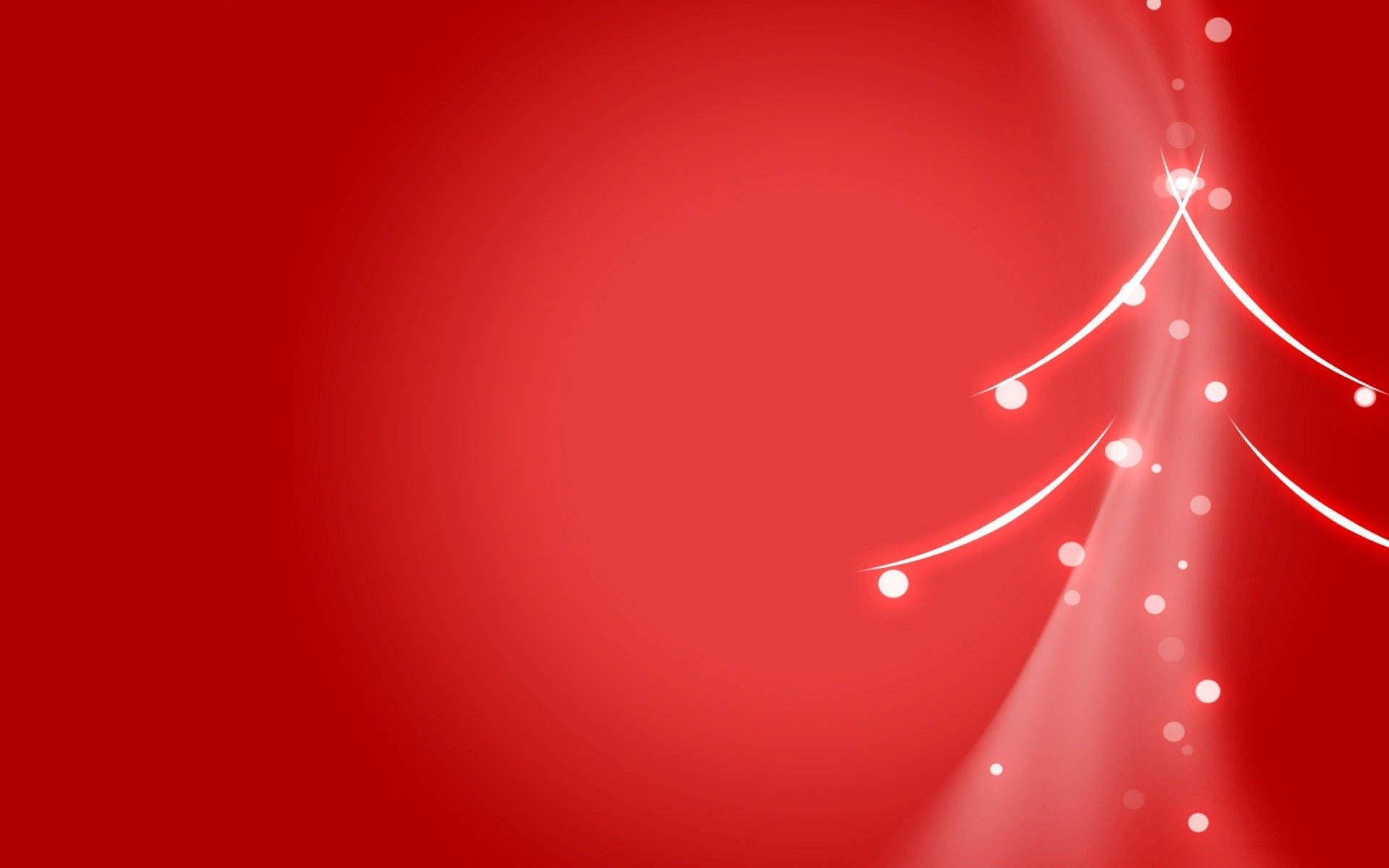 glowing white Christmas tree outline, sparkling lights, vibrant red gradient background, Full HD Desktop Wallpaper