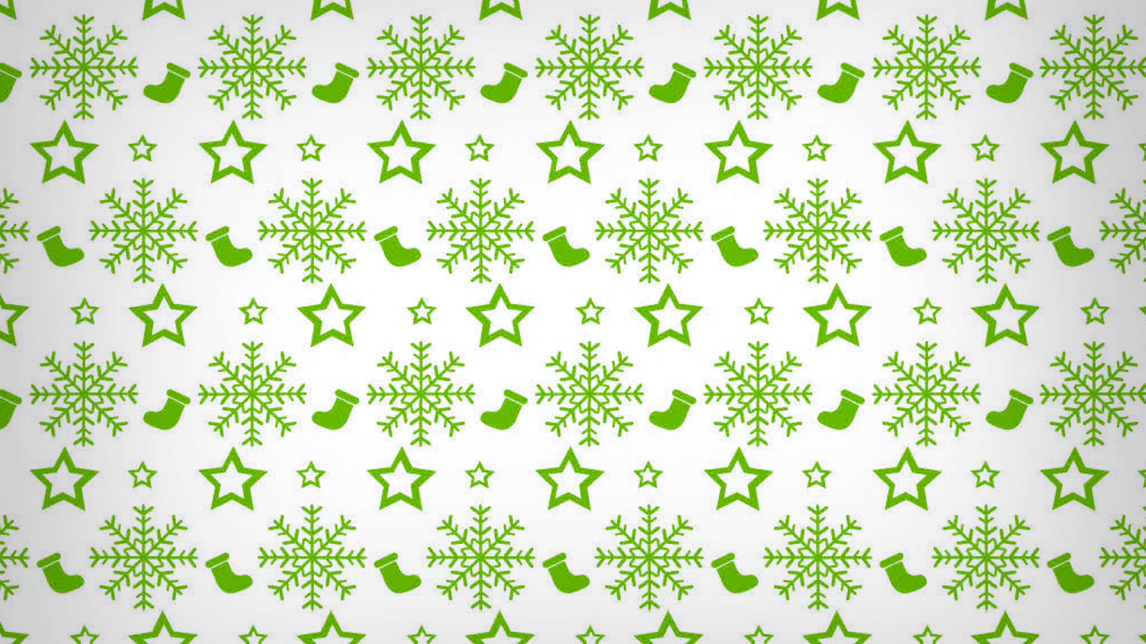 Christmas, green pattern, snowflakes, 4K Desktop Wallpaper