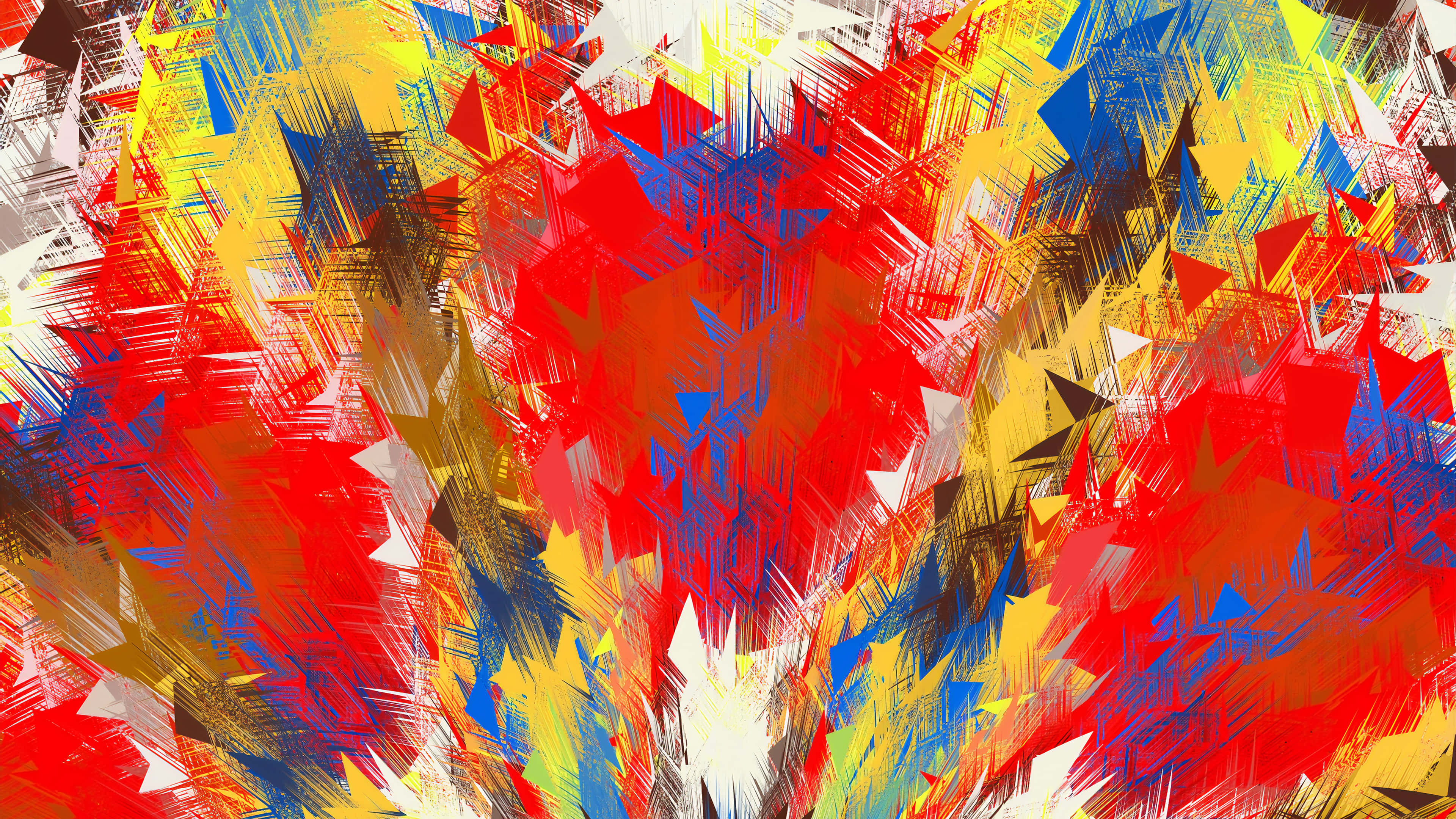 colorful abstract art, vibrant abstract digital artwork, red, 4K Desktop Wallpaper