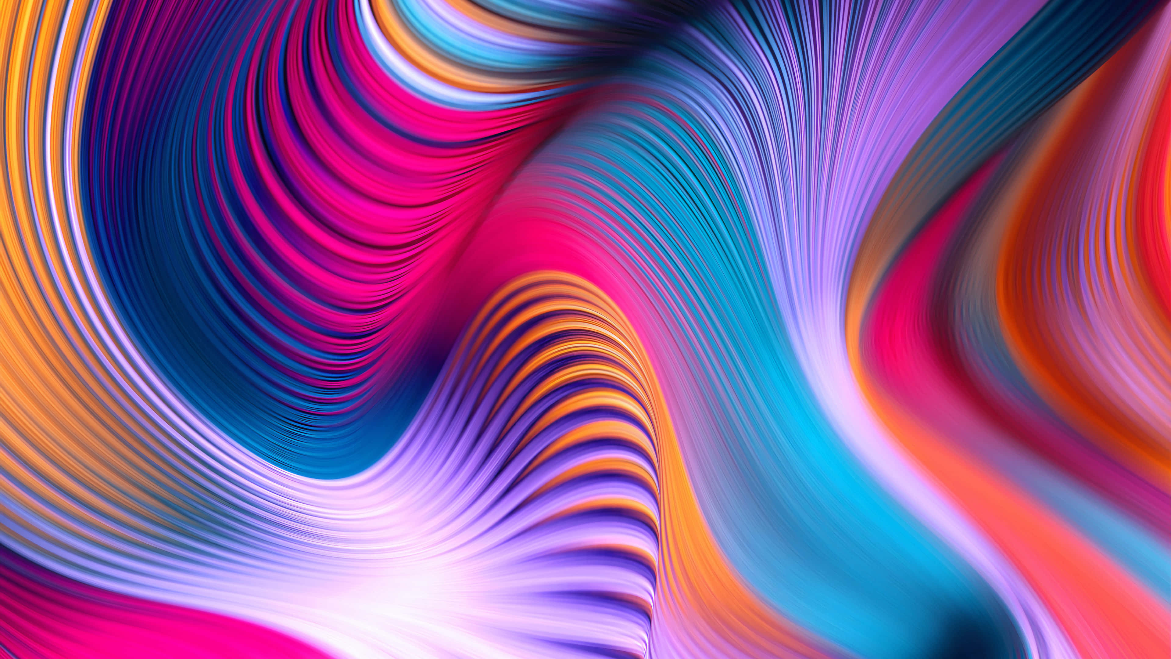 vibrant, swirling ribbons of color, digital abstract pattern, 4K Desktop Wallpaper