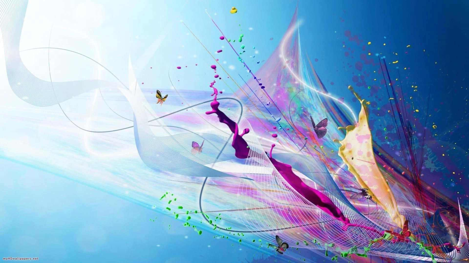 abstract desktop, vibrant abstract swirls, paint, Full HD Desktop Wallpaper