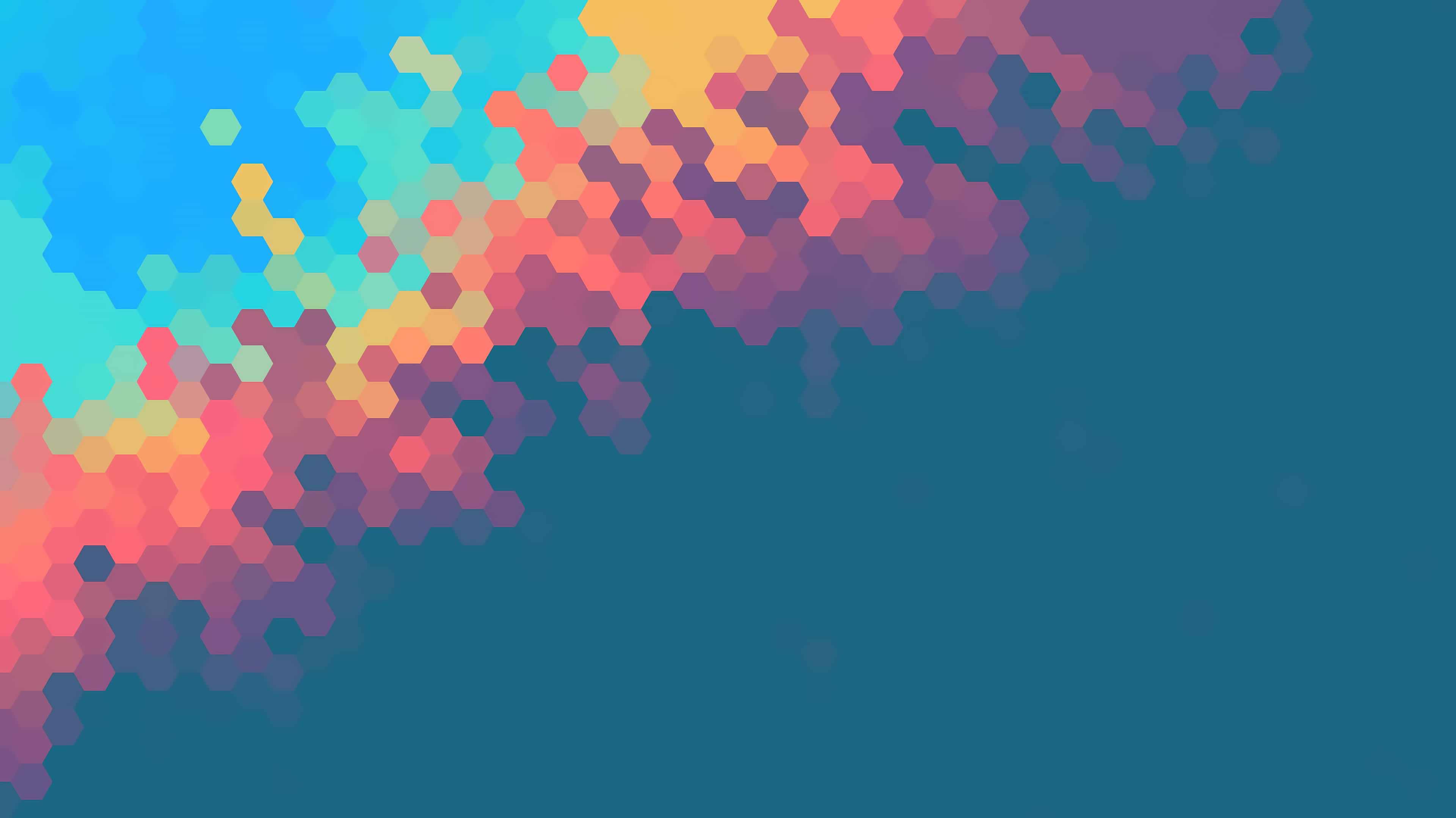 minimalist abstract, colorful pixelated, hexagonal pixel art, 4K Desktop Wallpaper