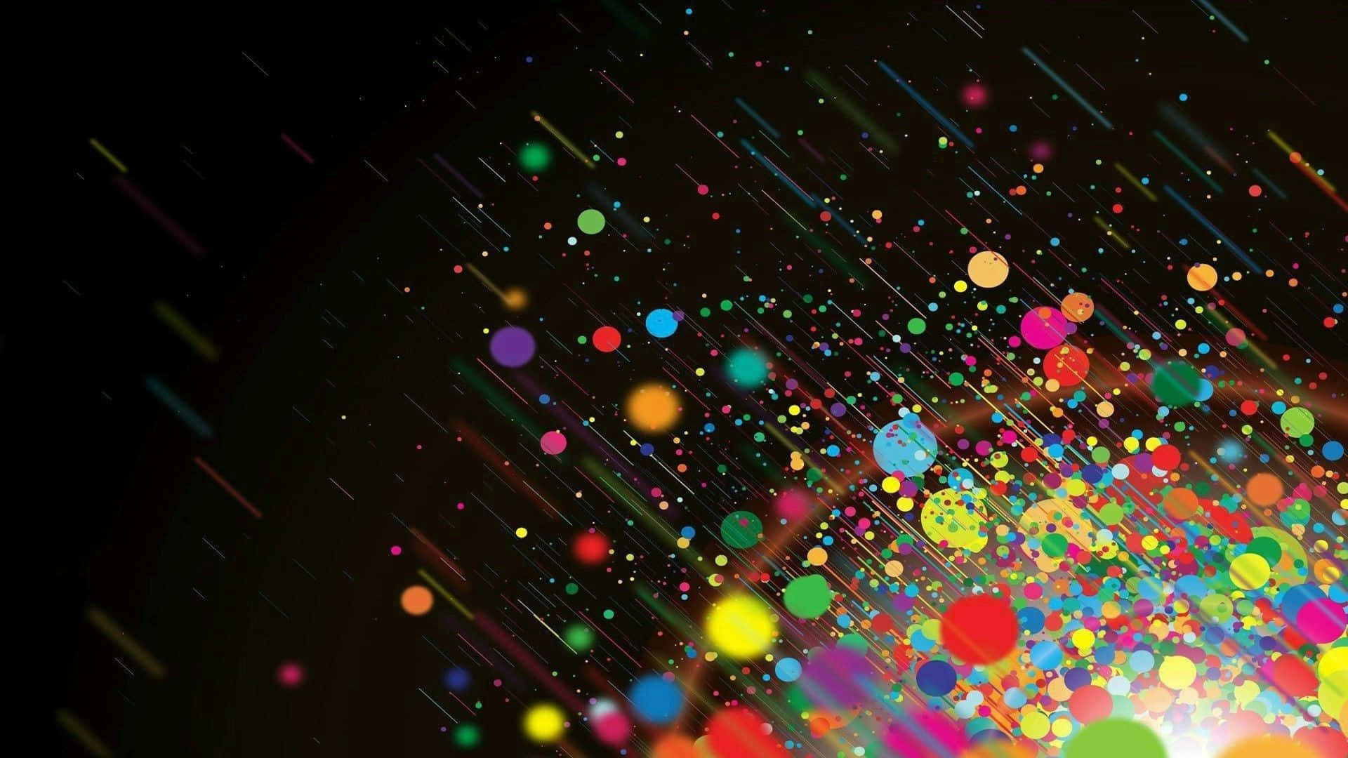 colorful dots, black background, vibrant multicolored dots, Full HD Desktop Wallpaper