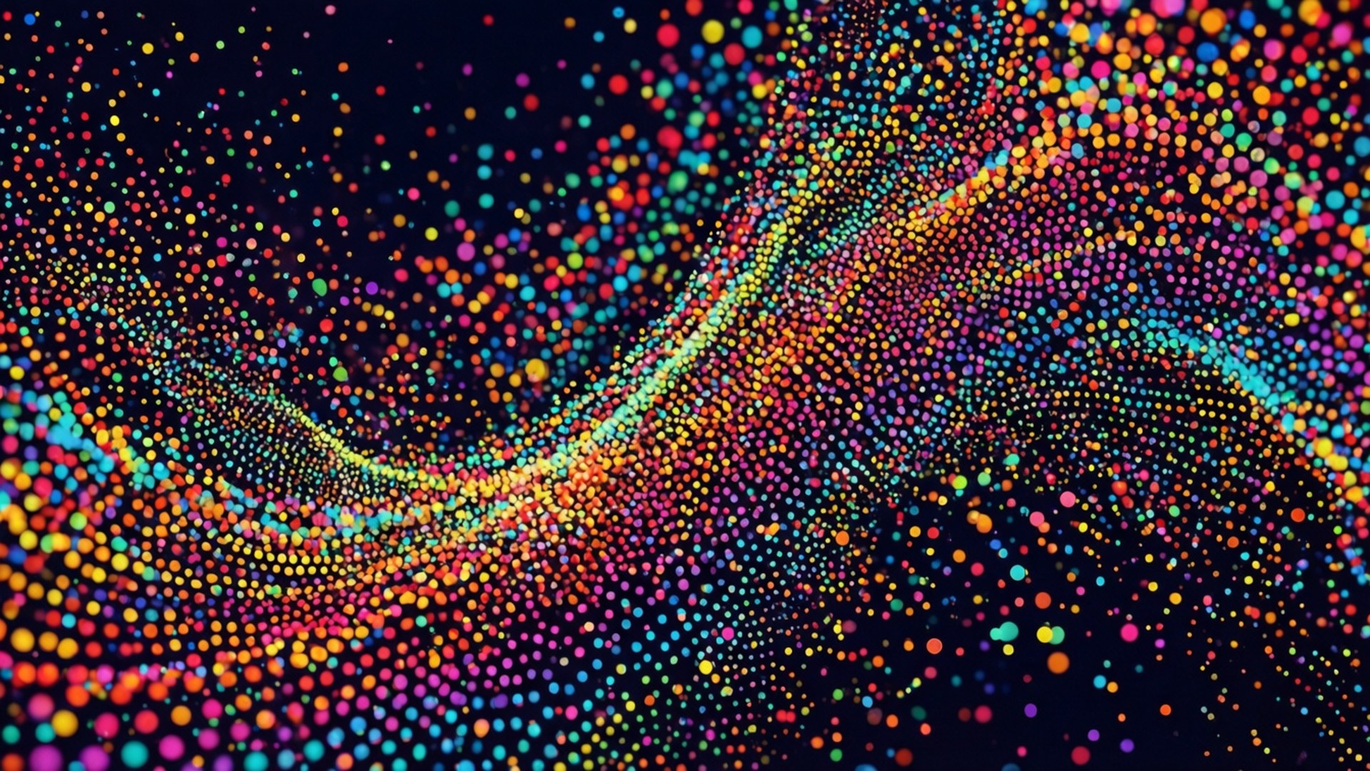 colorful dot gradient, vibrant multicolored dots, dynamic waves, Full HD Desktop Wallpaper