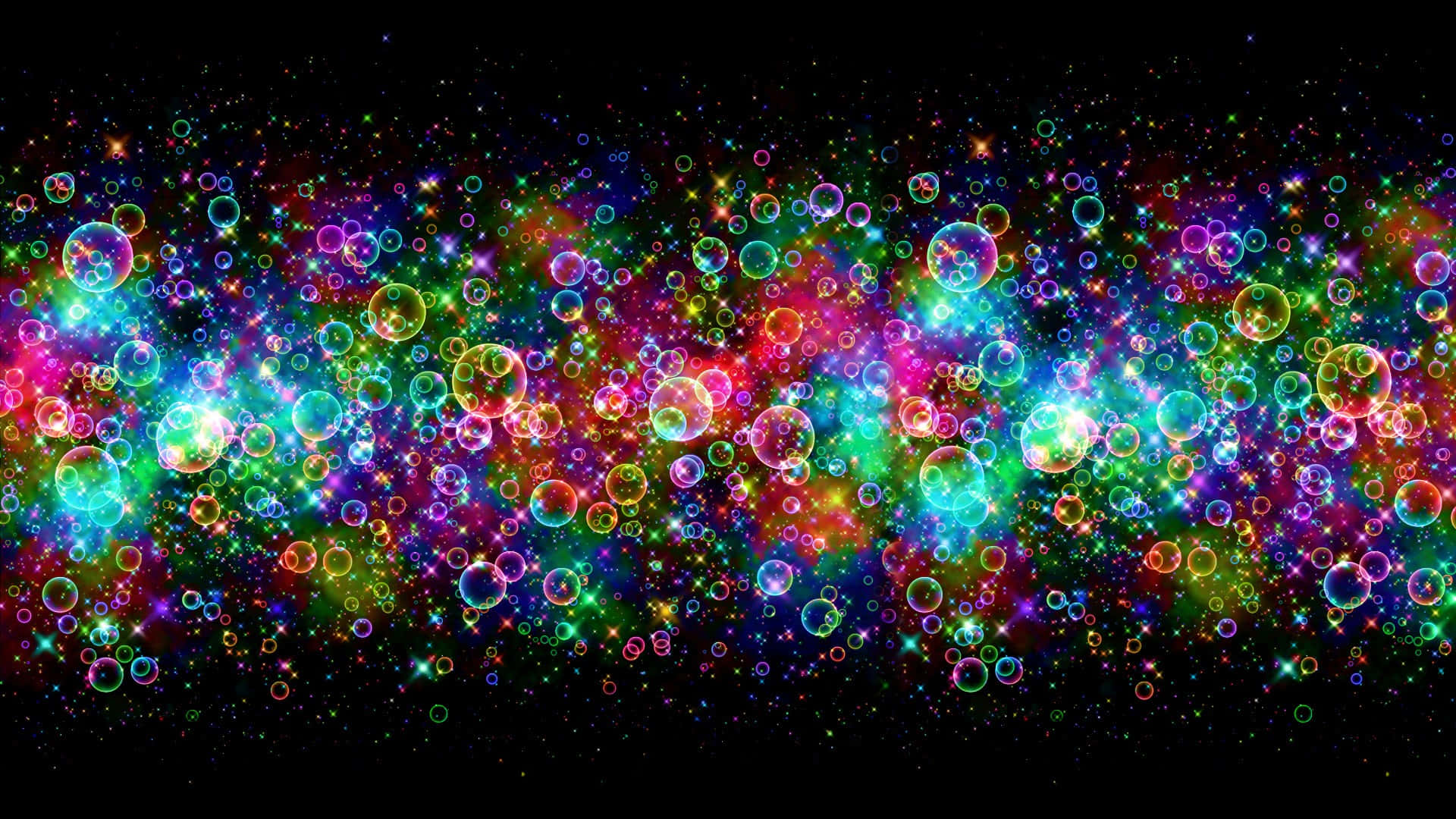 cool abstract, vibrant multicolored bubbles, black background, Full HD Desktop Wallpaper