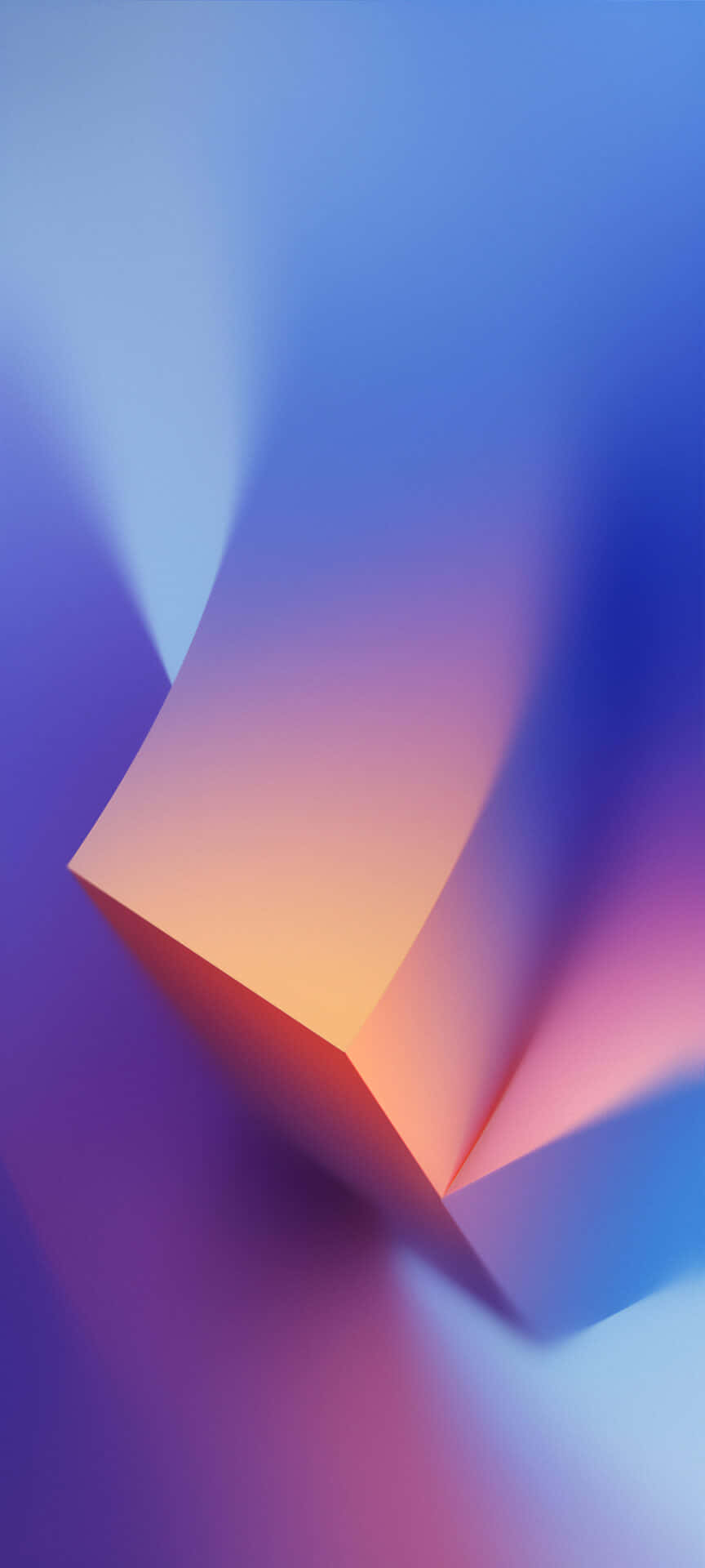 Able Abstract, warm orange light, cool blue purple gradient background, Full HD Phone Wallpaper